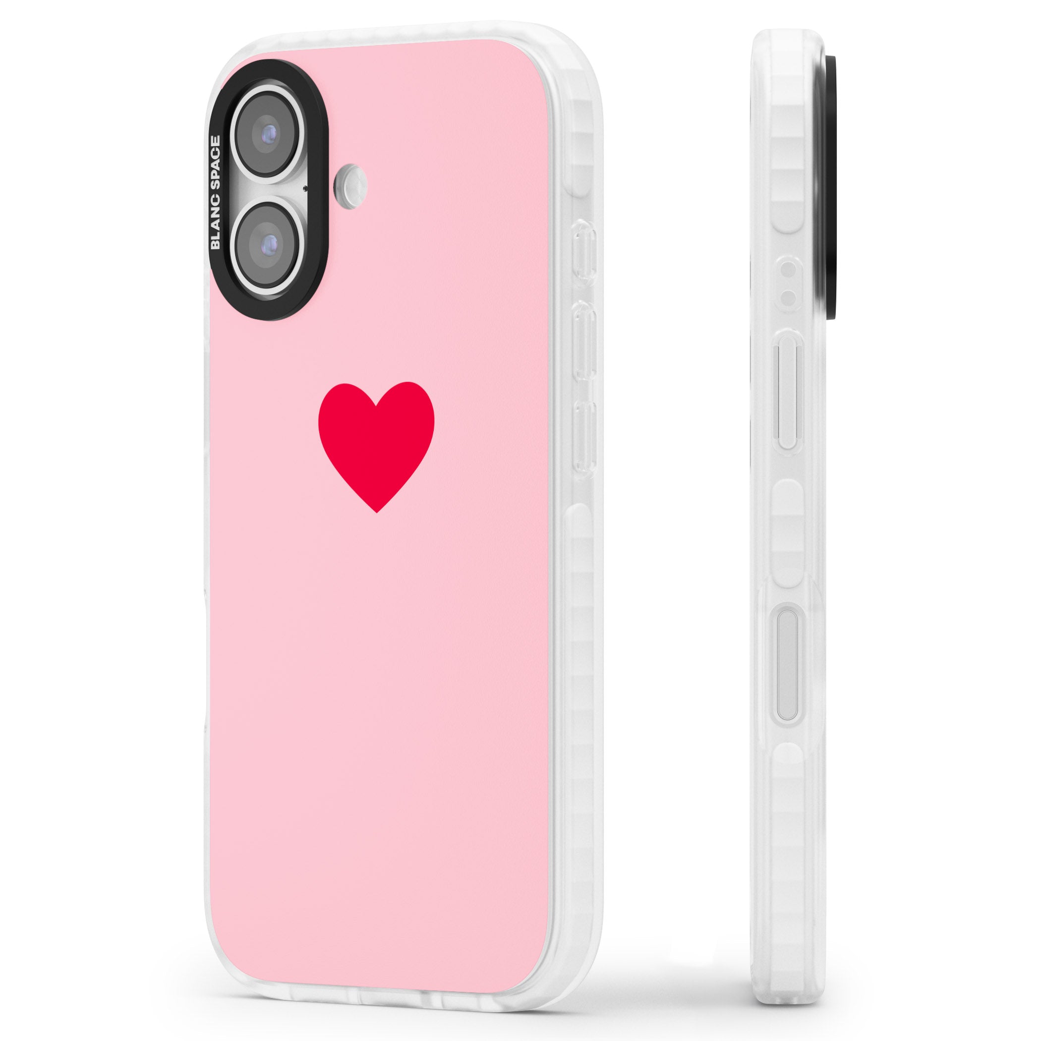 Red & Pink Heart iPhone 17 Impact Clear Phone Case Side Profile