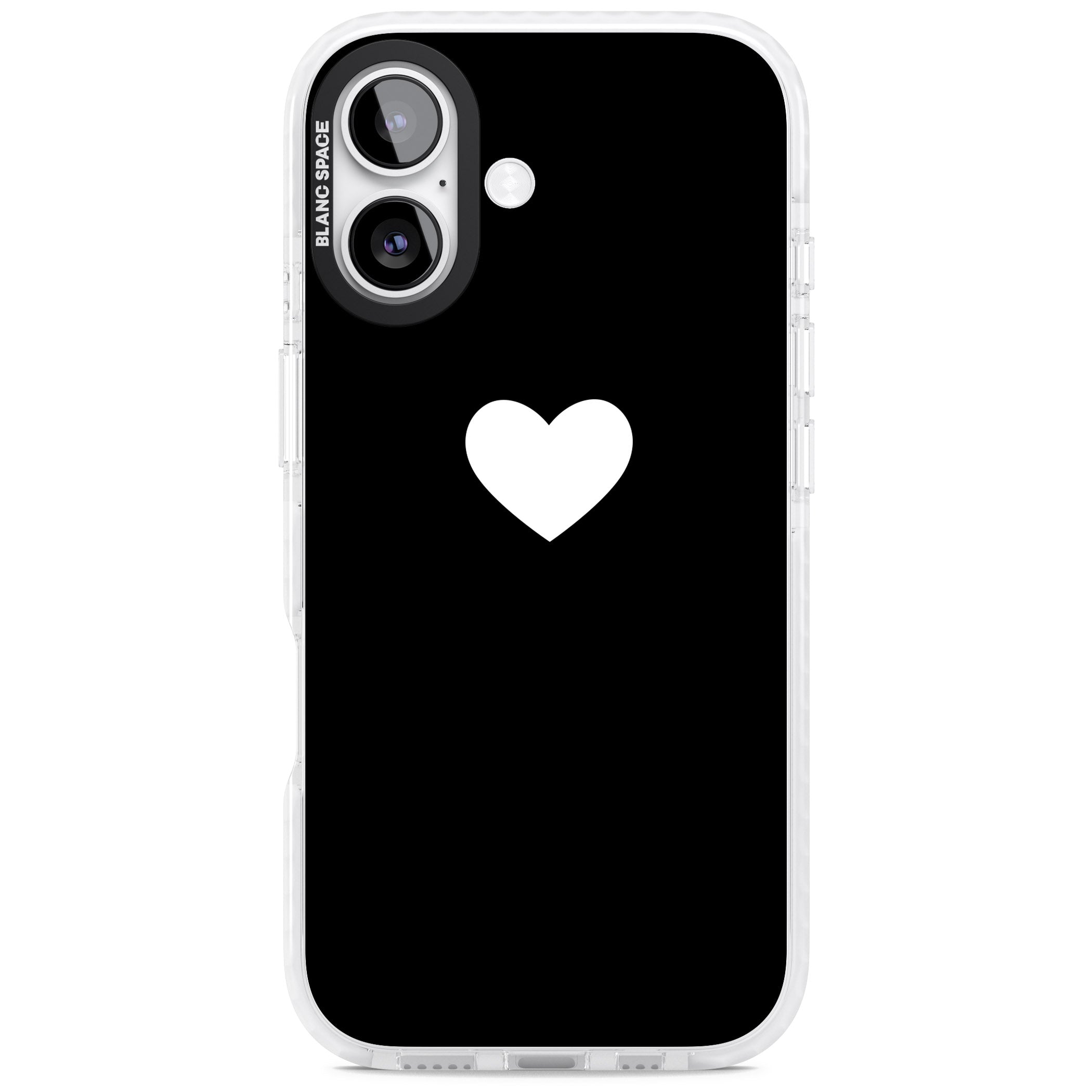 Single Heart Design: White & iPhone 17 Impact Clear Phone Case