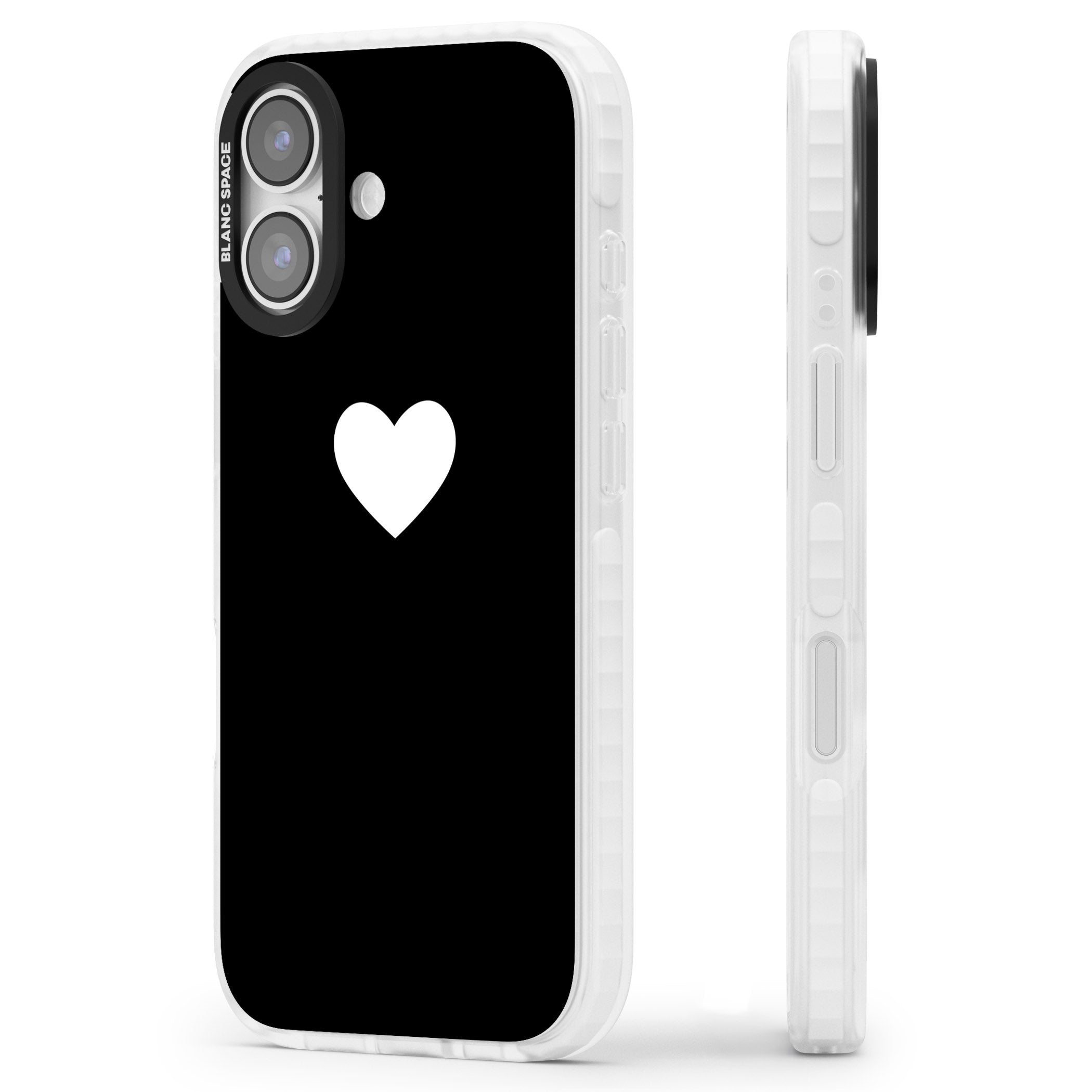 Single Heart Design: White & iPhone 17 Impact Clear Phone Case Side Profile