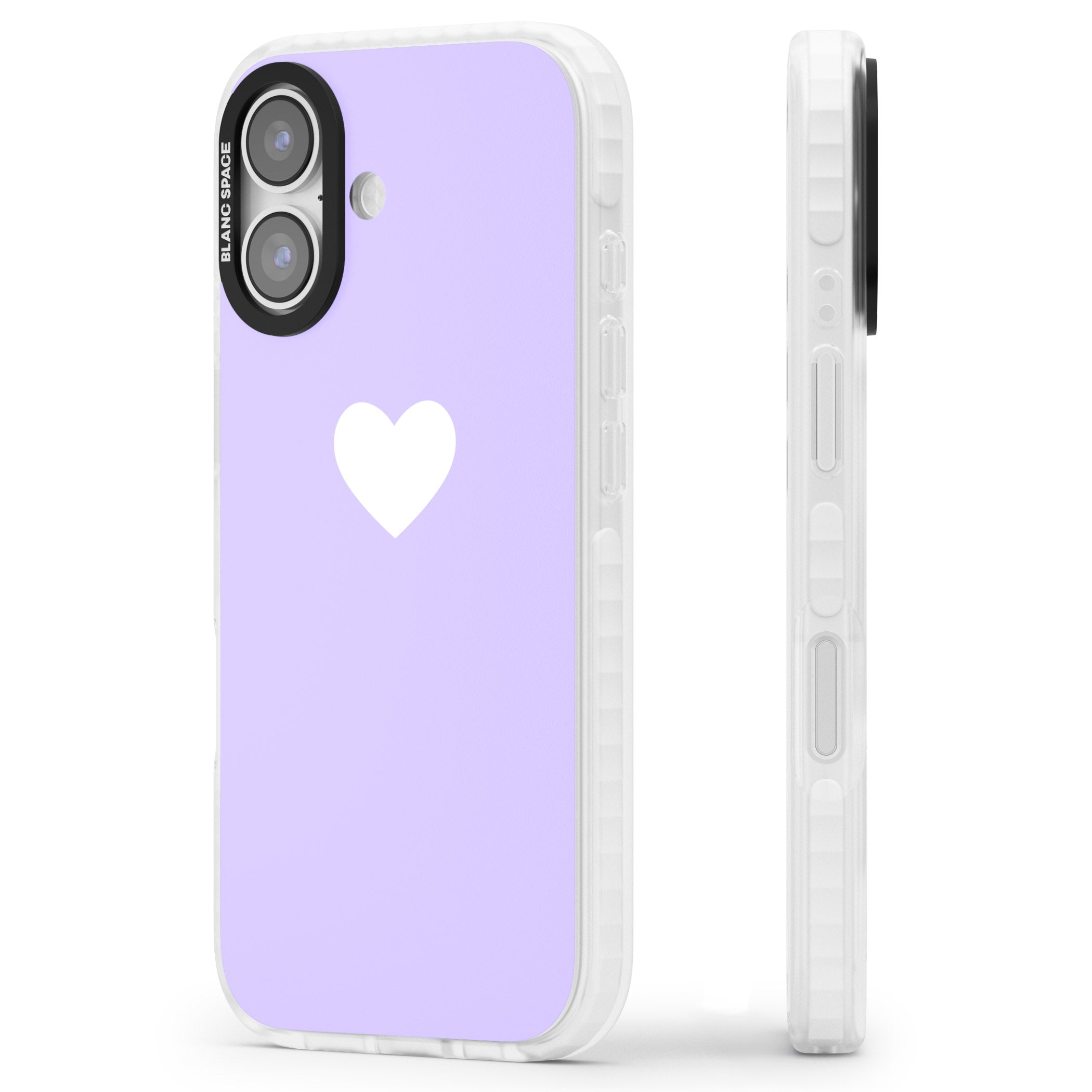 Pale Purple Heart iPhone 17 Impact Clear Phone Case Side Profile