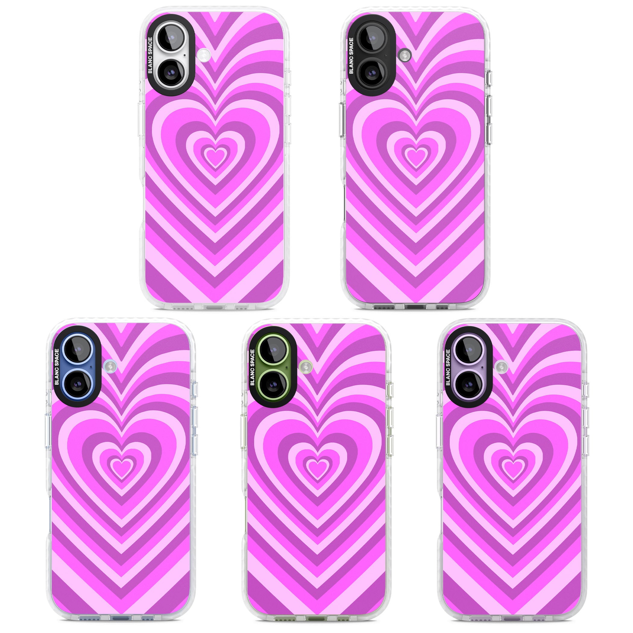 Pink Heart Illusion iPhone 17 Impact Clear Phone Case APT Impact Protection