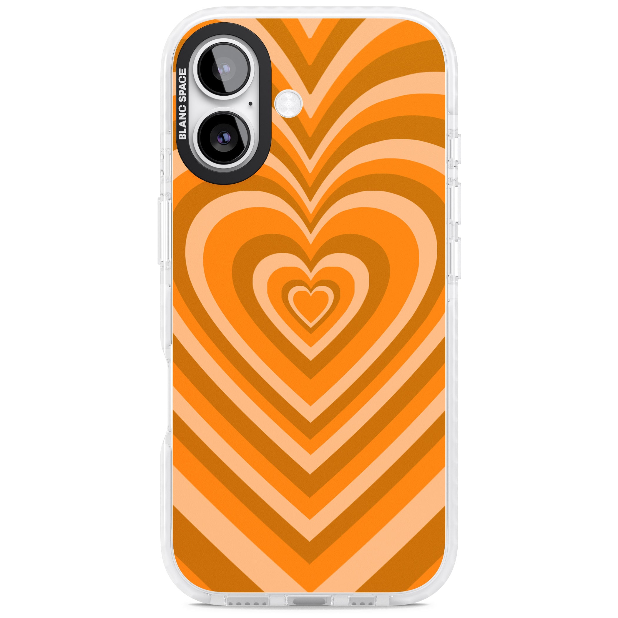 Orange Heart Illusion iPhone 17 Impact Clear Phone Case