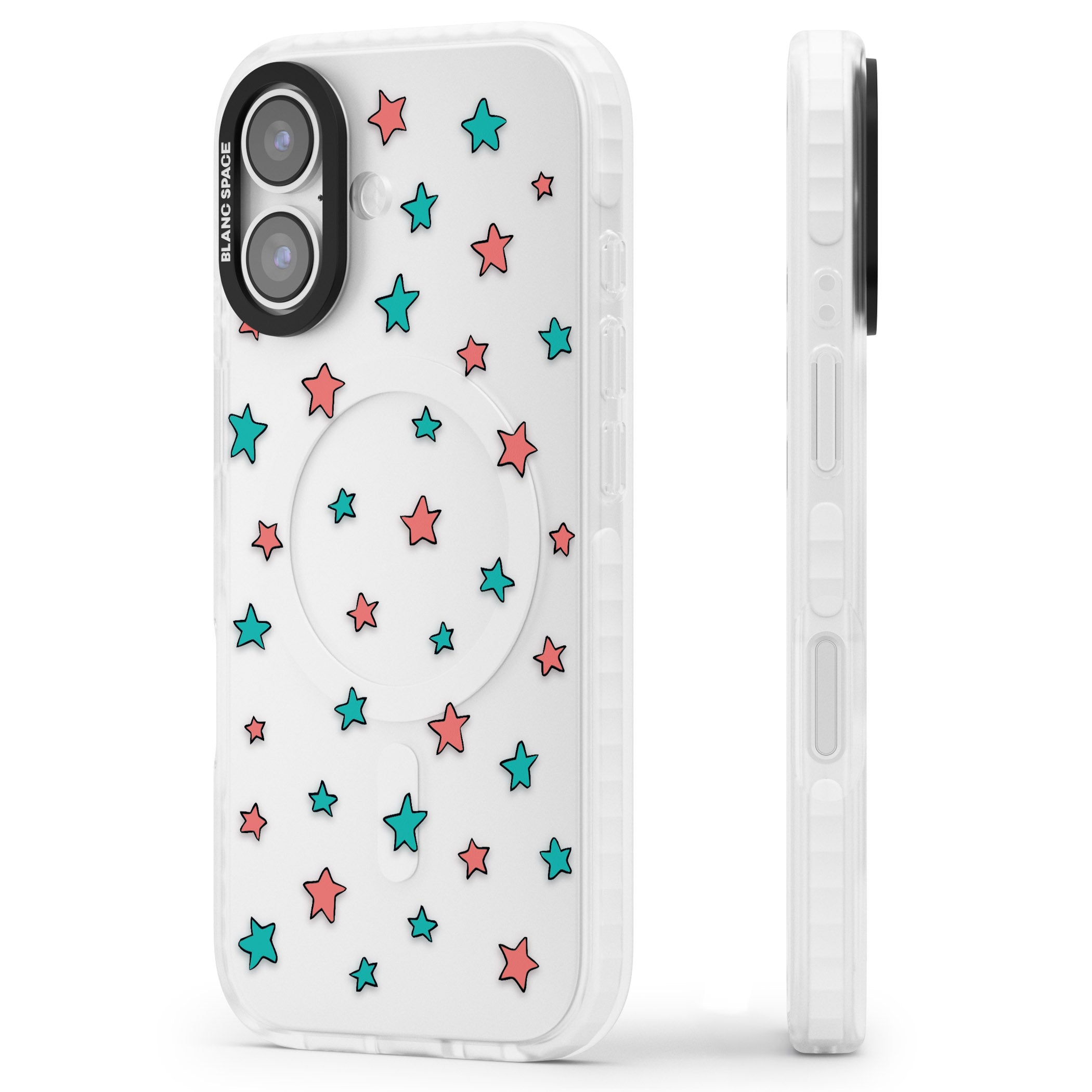 Heartstopper Stars Pattern iPhone 17 Impact Clear Phone Case Side Profile
