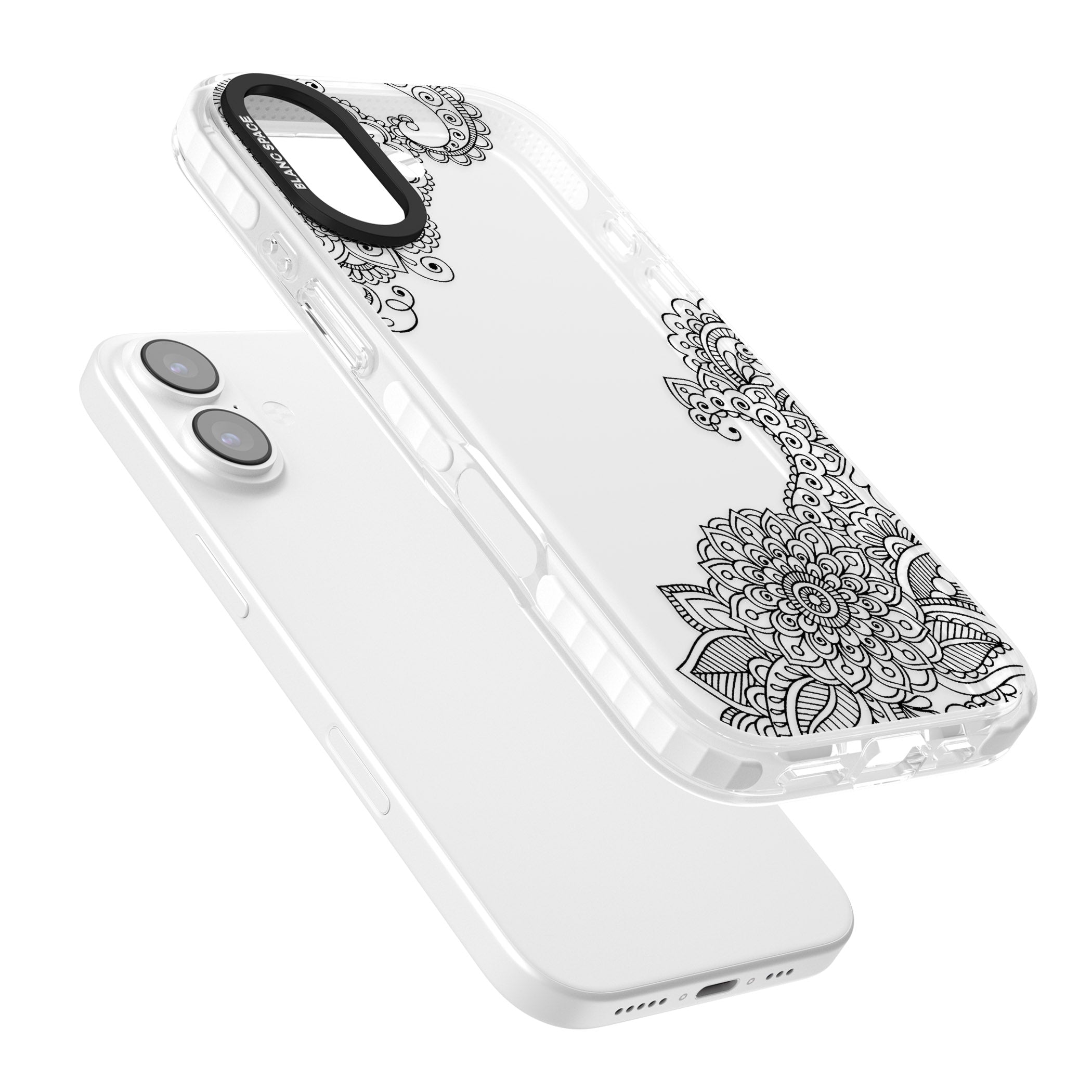 Black Henna Botanicals iPhone 17 Impact Clear Phone Case Colours