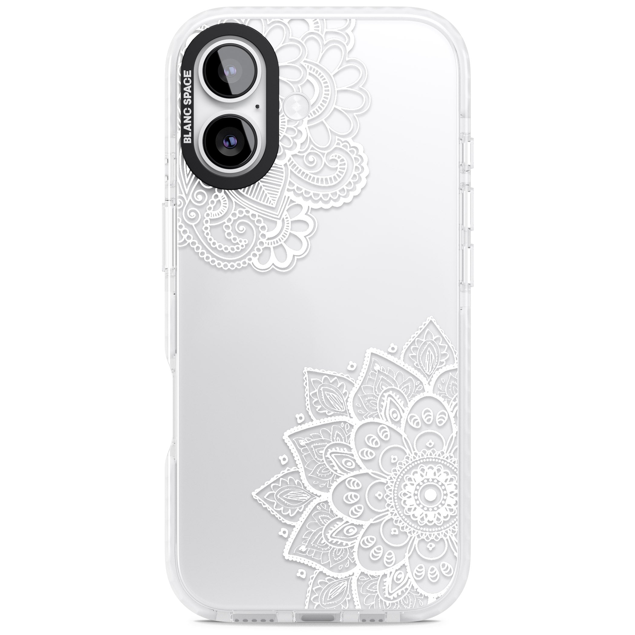 White Henna Florals iPhone 17 Impact Clear Phone Case
