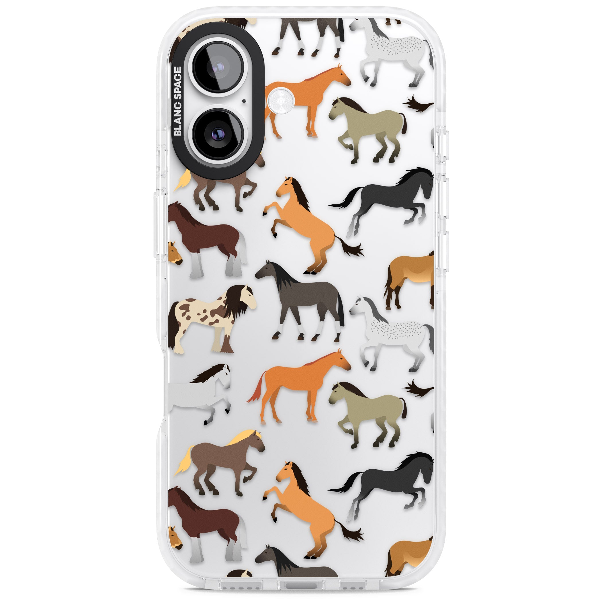 Horse Pattern iPhone 17 Impact Clear Phone Case