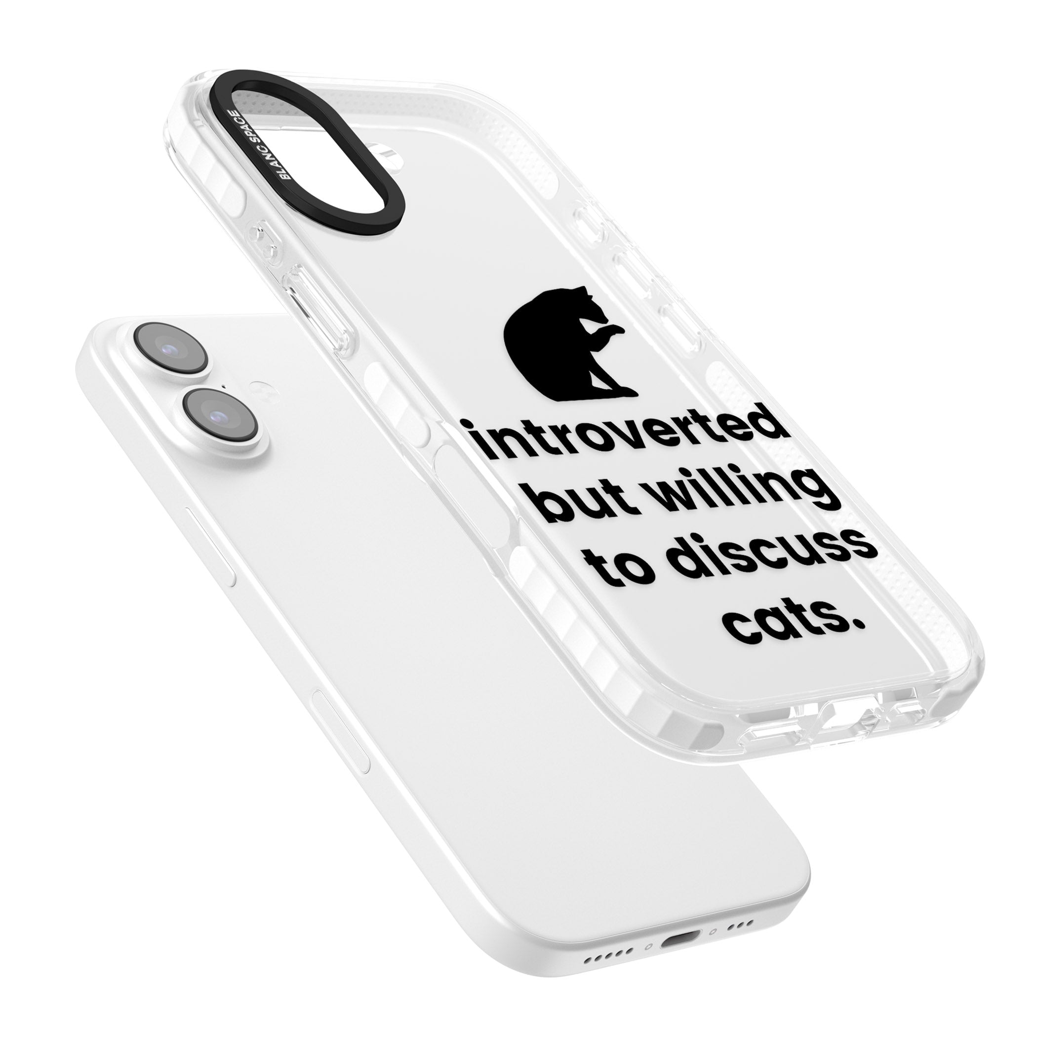Introverted But Willing To Discuss Cats iPhone 17 Impact Clear Phone Case Colours
