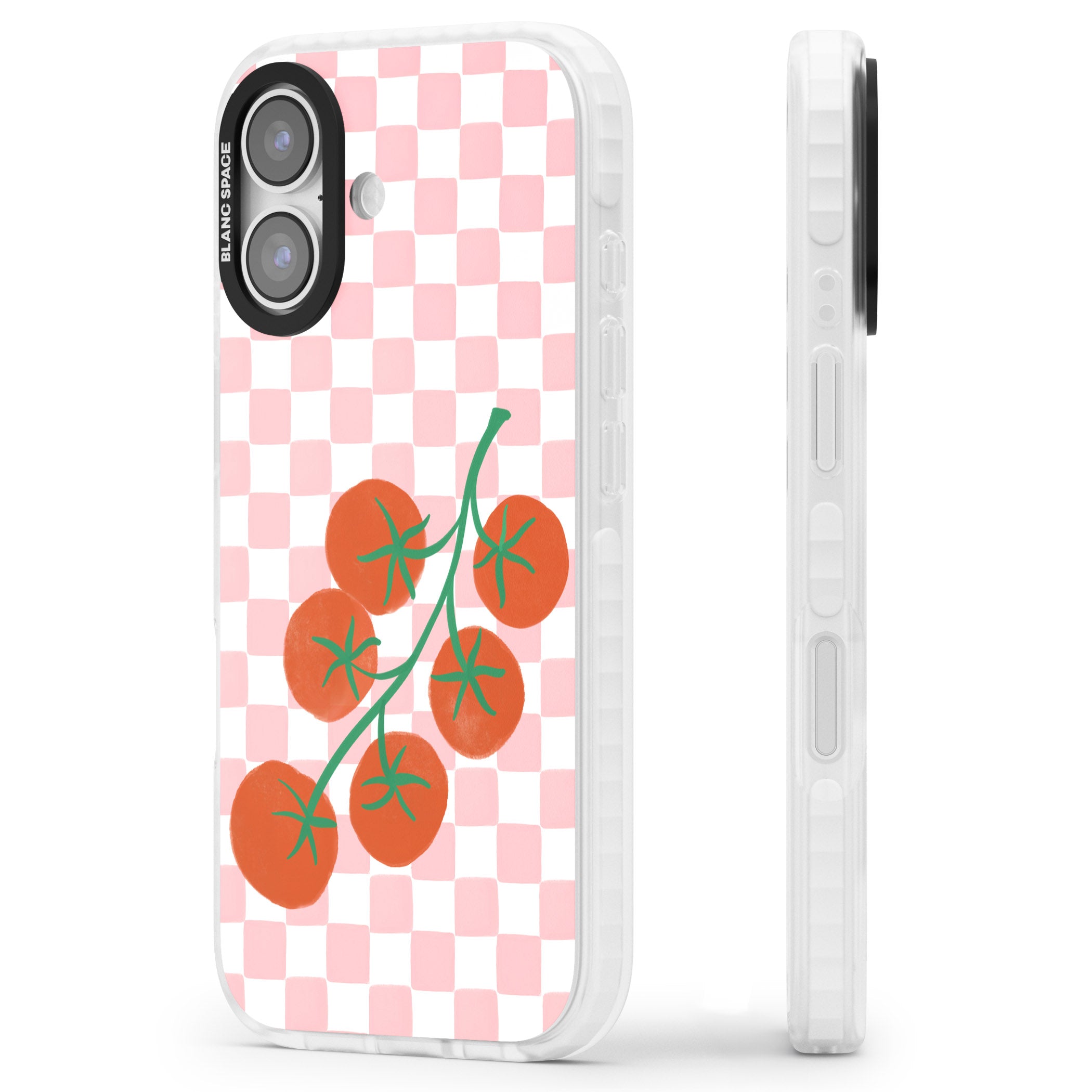 Loose Tomatoes iPhone 17 Impact Clear Phone Case Side Profile
