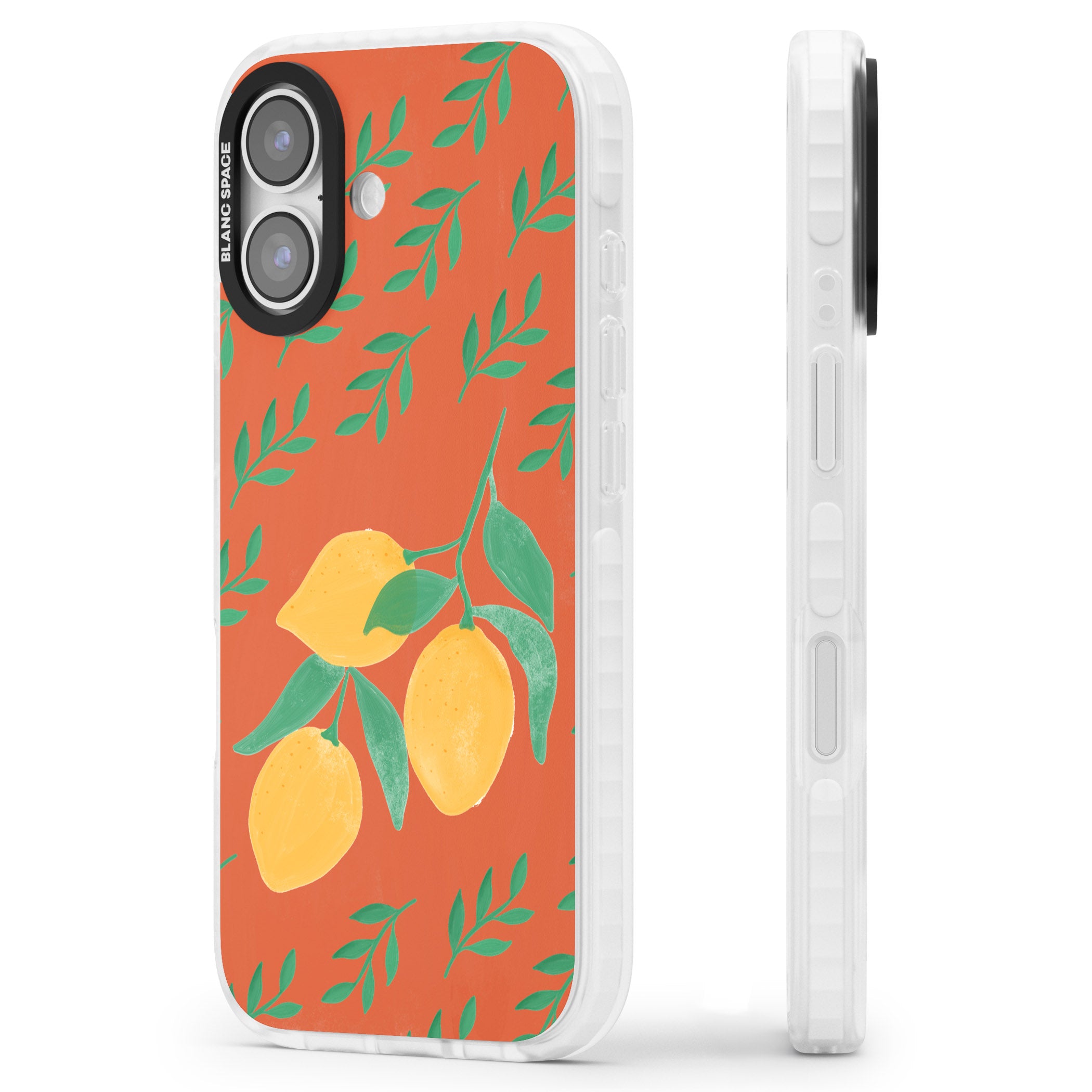 Tuscan Lemons iPhone 17 Impact Clear Phone Case Side Profile
