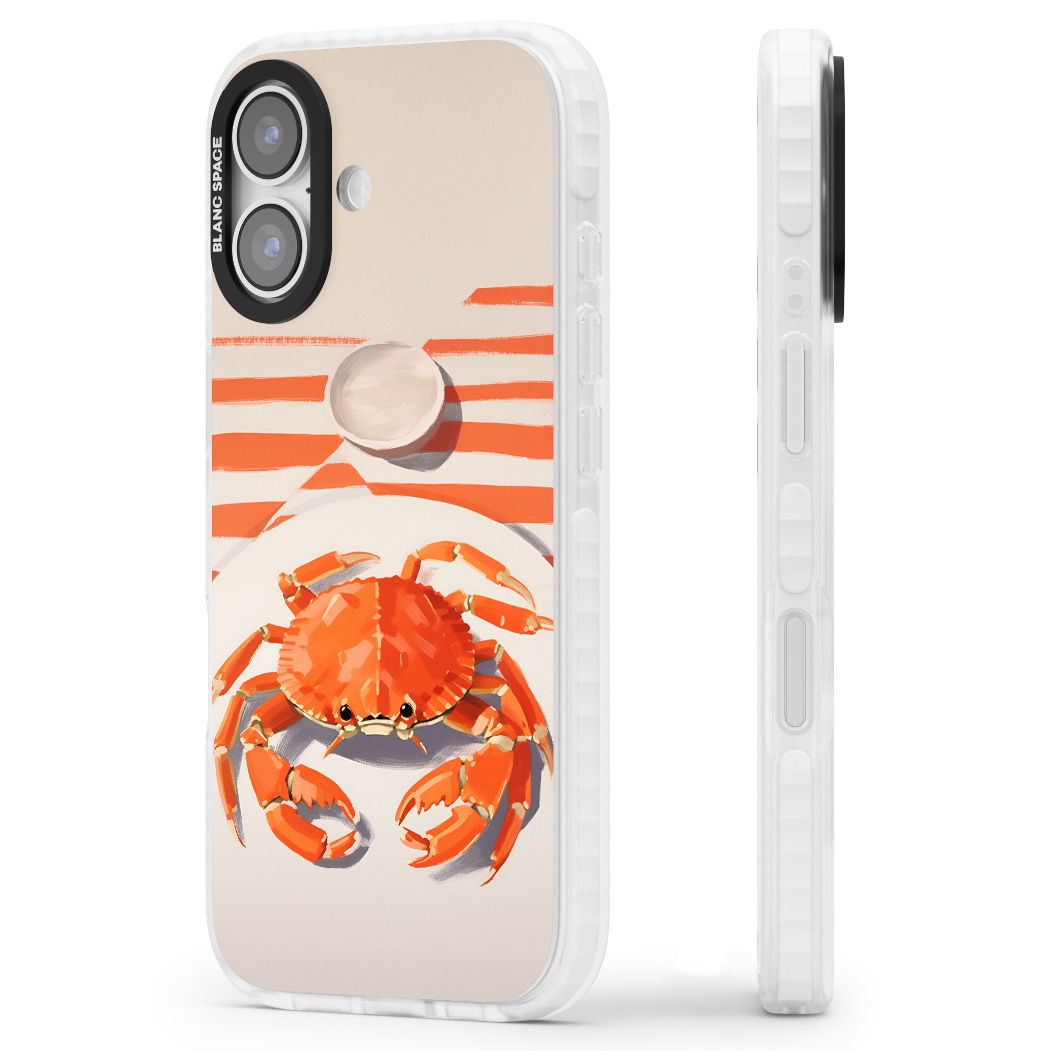 Beach Crab iPhone 17 Impact Clear Phone Case Side Profile