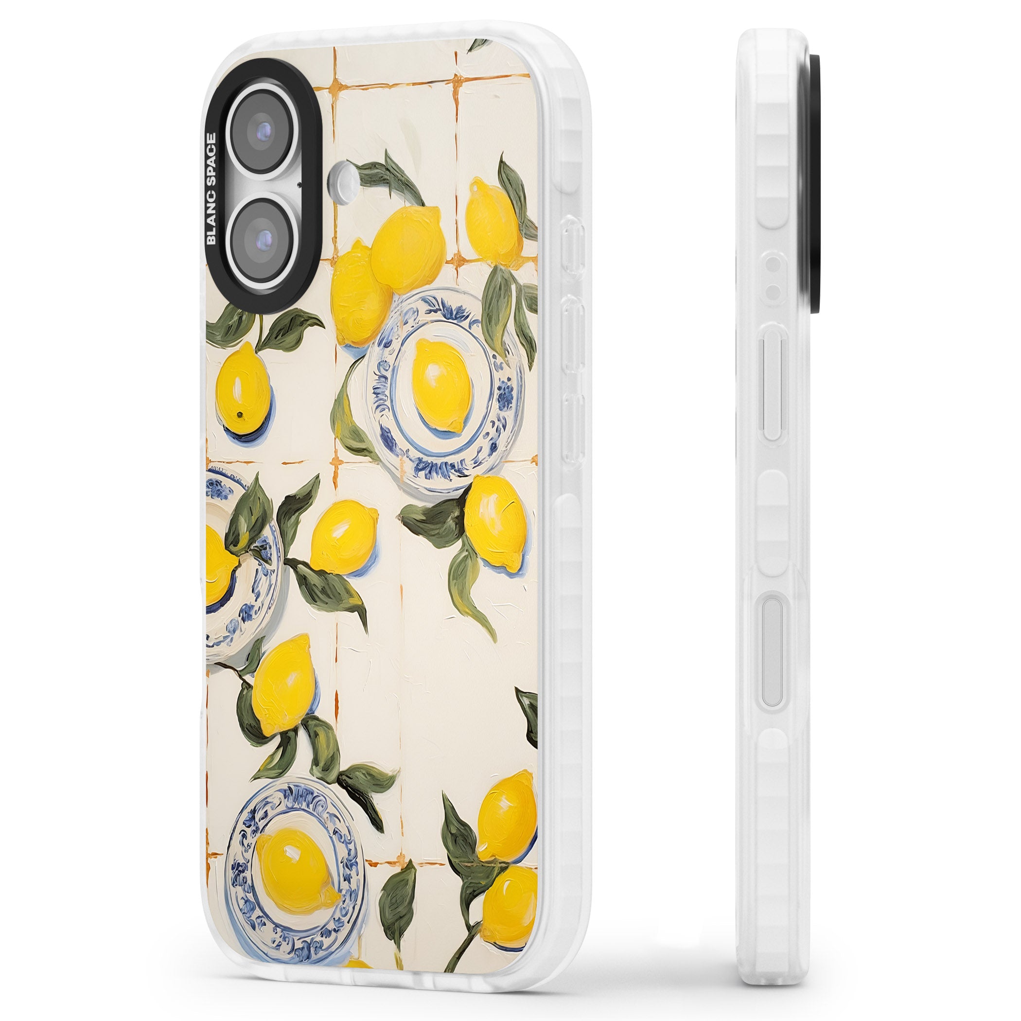 Lemons & Porcelain iPhone 17 Impact Clear Phone Case Side Profile