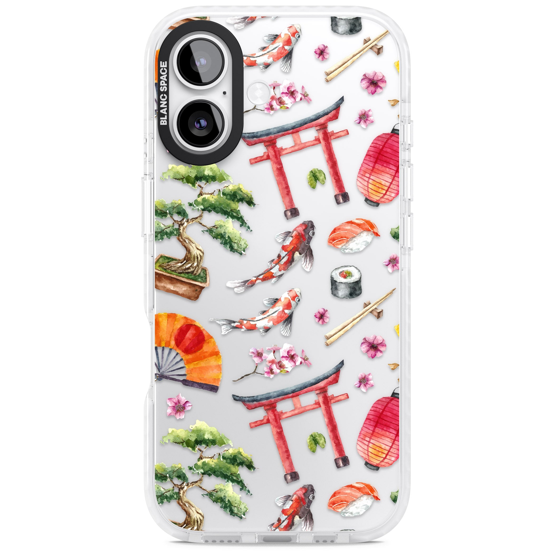 Japanese Watercolor iPhone 17 Impact Clear Phone Case