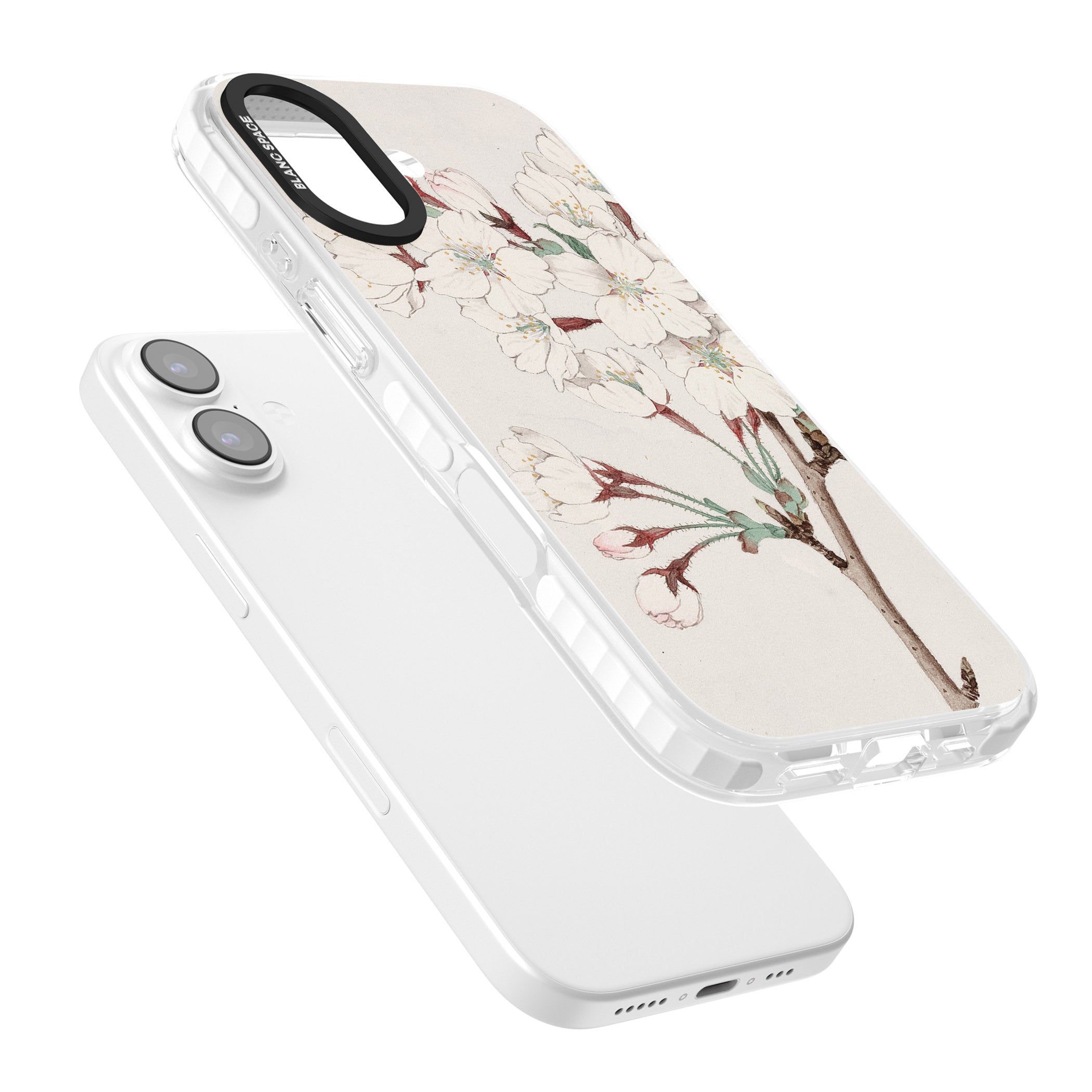 Vintage Japanese Illustrations Cherry Blossoms iPhone 17 Impact Clear Phone Case Colours