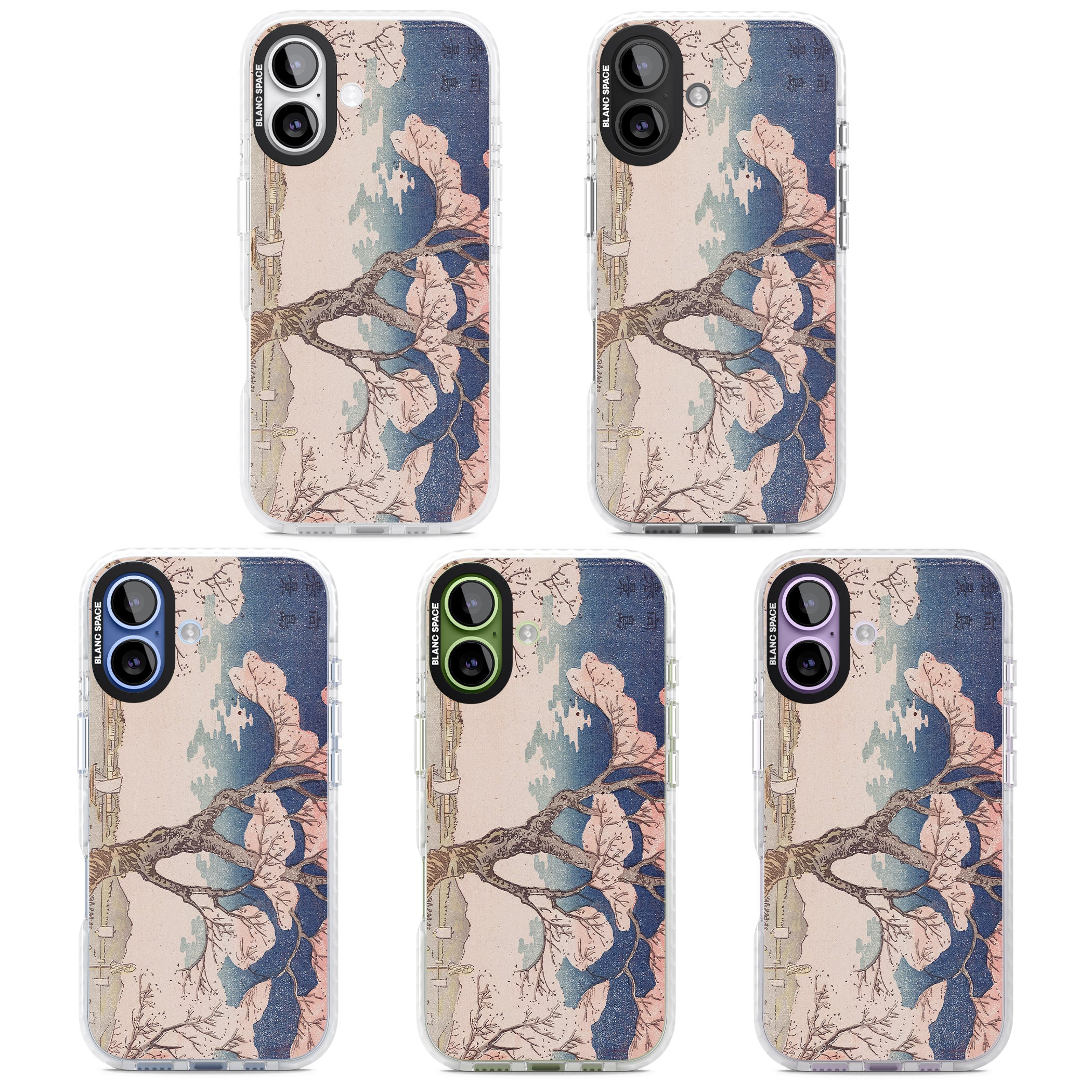 Vintage Japanese Illustrations Cherry Tree iPhone 17 Impact Clear Phone Case APT Impact Protection