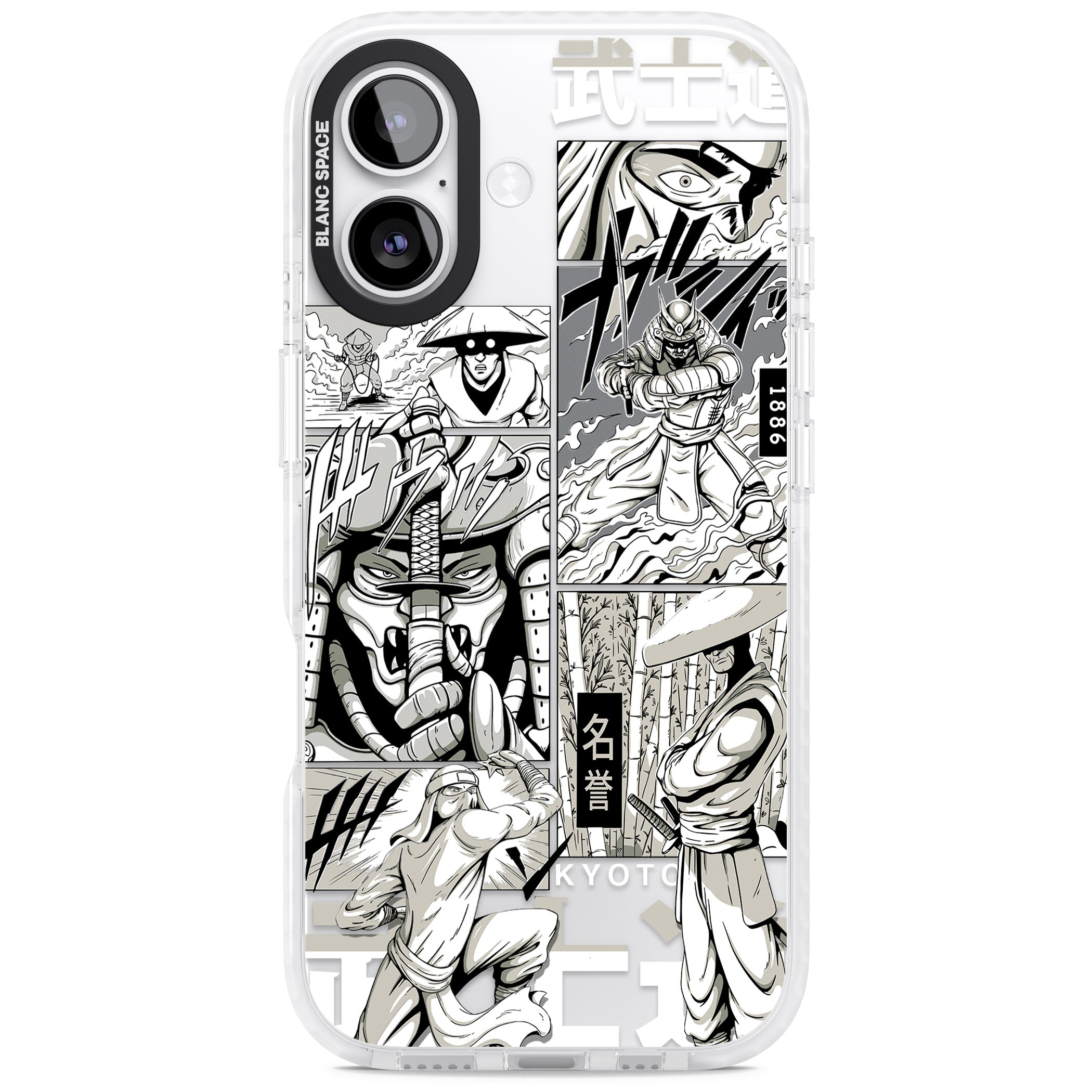 Greyscale Anime Comic iPhone 17 Impact Clear Phone Case