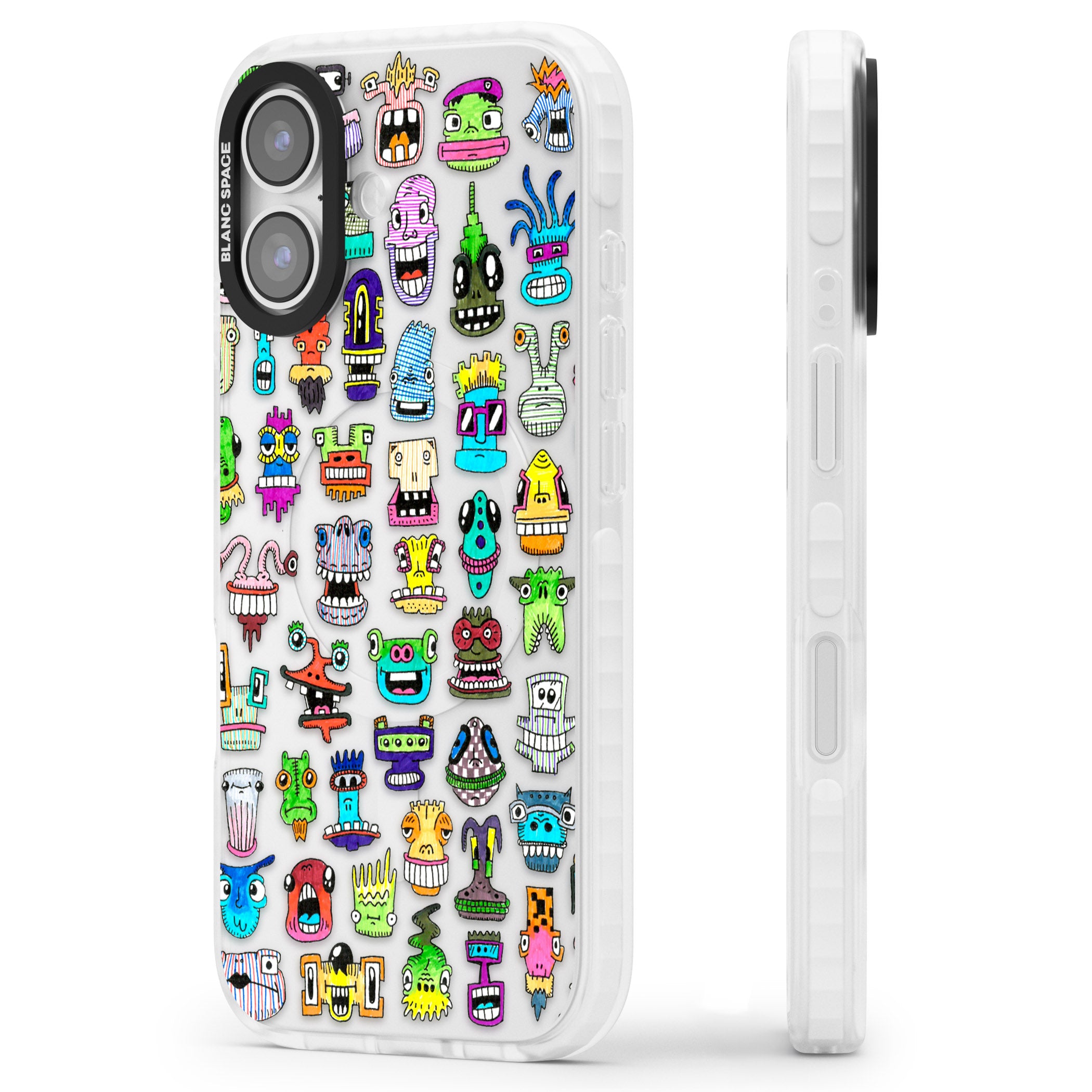 Familiar Faces iPhone 17 Impact Clear Phone Case Side Profile