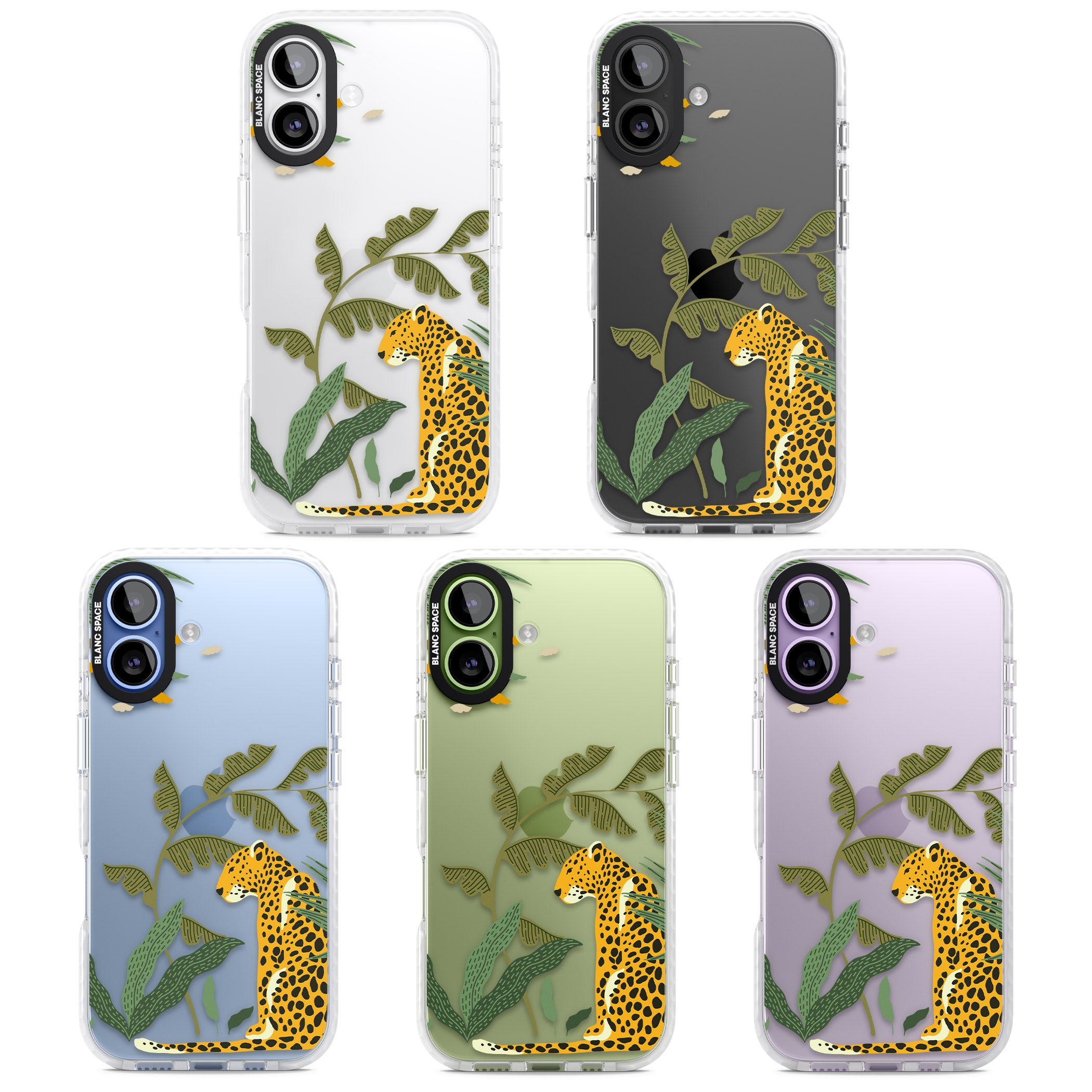 Large Jungle Cat Pattern iPhone 17 Impact Clear Phone Case APT Impact Protection
