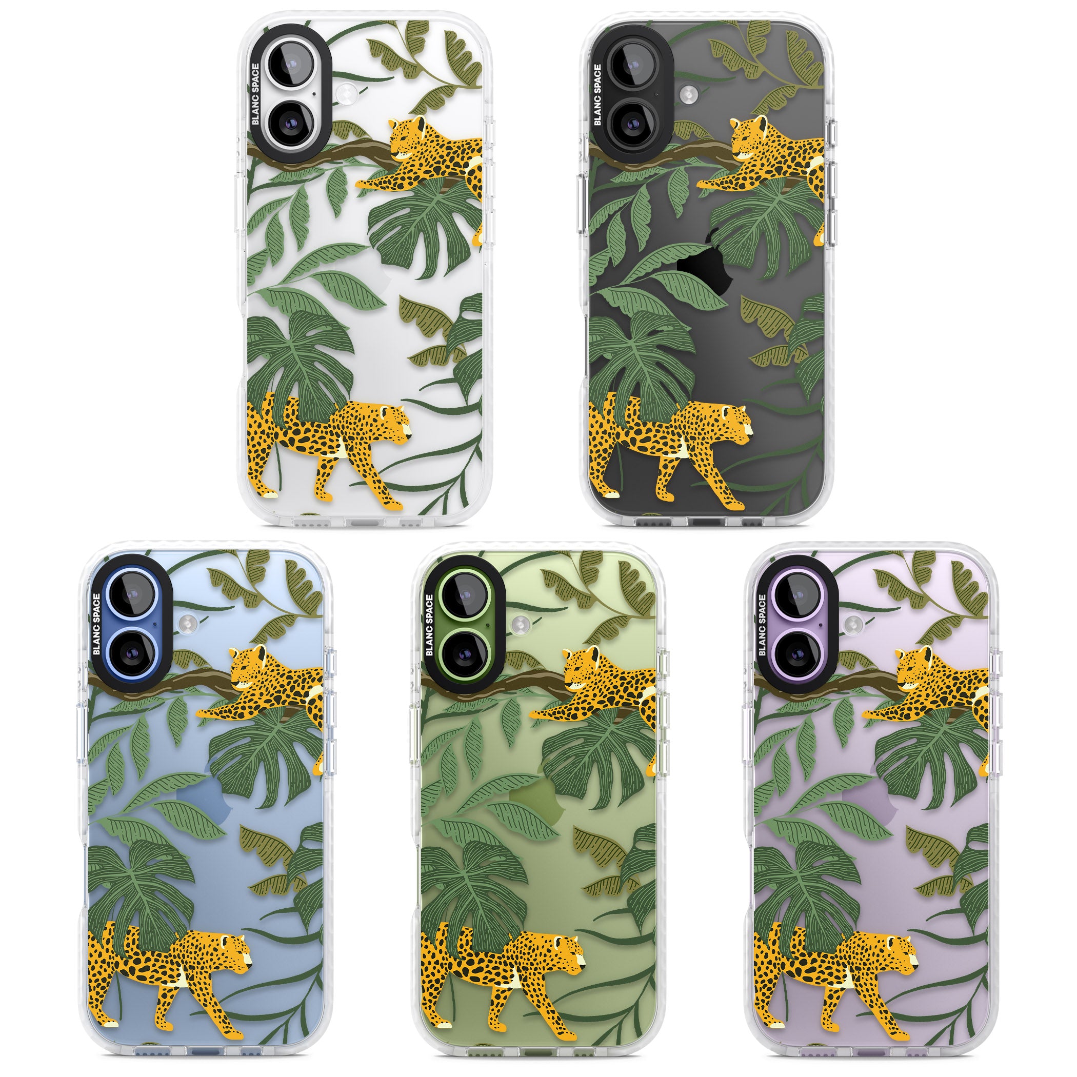 Jungle Cat Pattern iPhone 17 Impact Clear Phone Case APT Impact Protection