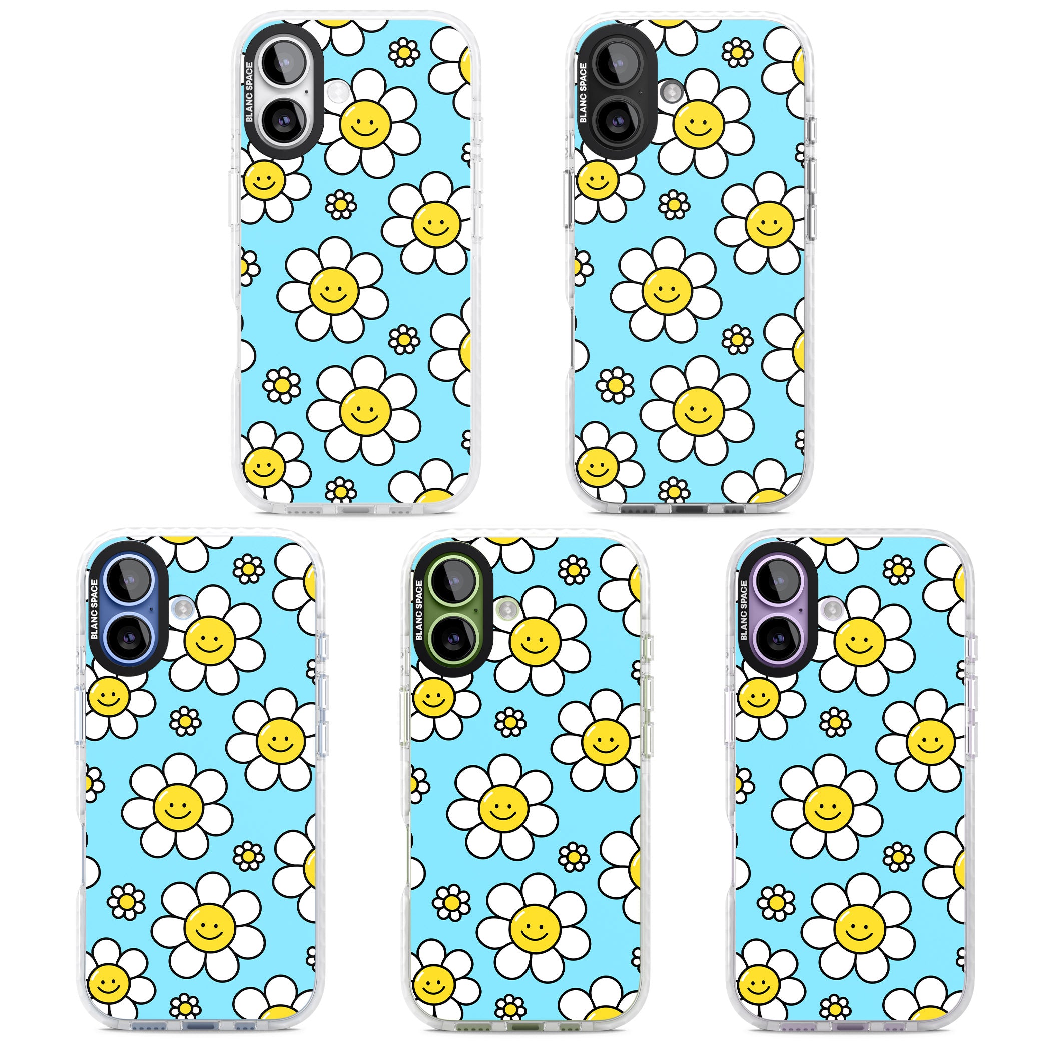 Daisy Faces Kawaii Pattern iPhone 17 Impact Clear Phone Case APT Impact Protection