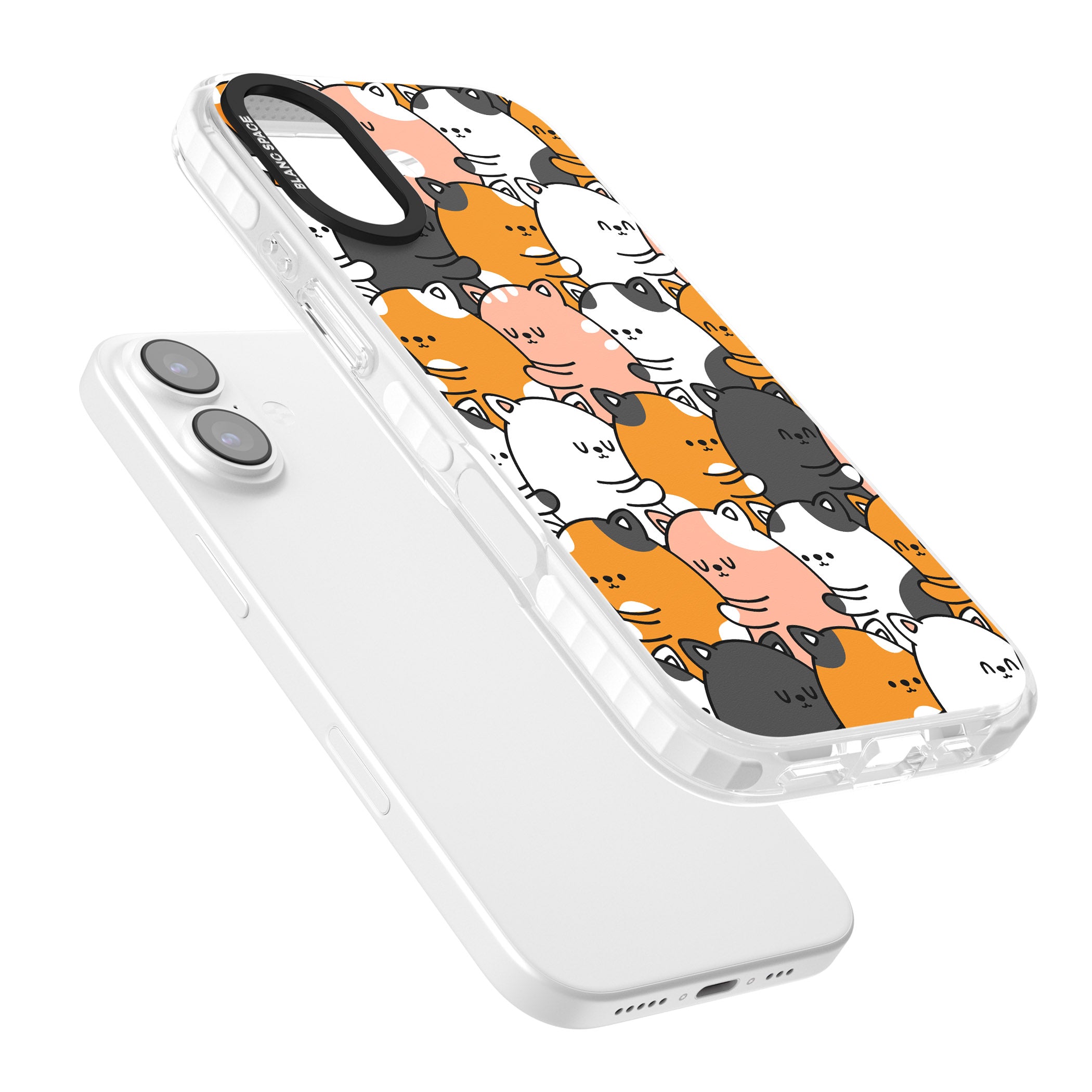 Spooning Cats Kawaii Pattern iPhone 17 Impact Clear Phone Case Colours