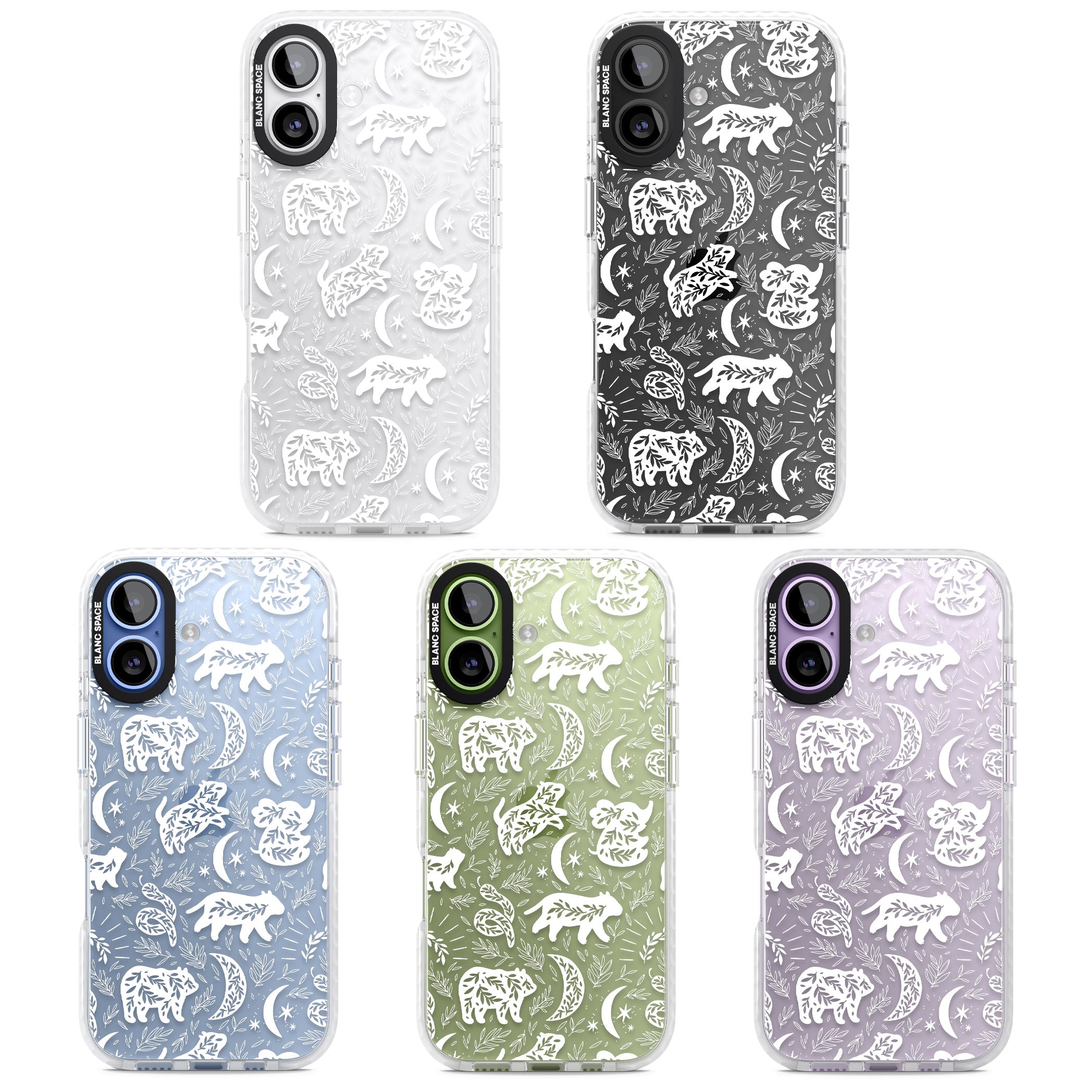 Forest Animal Silhouettes: White/Clear iPhone 17 Impact Clear Phone Case APT Impact Protection