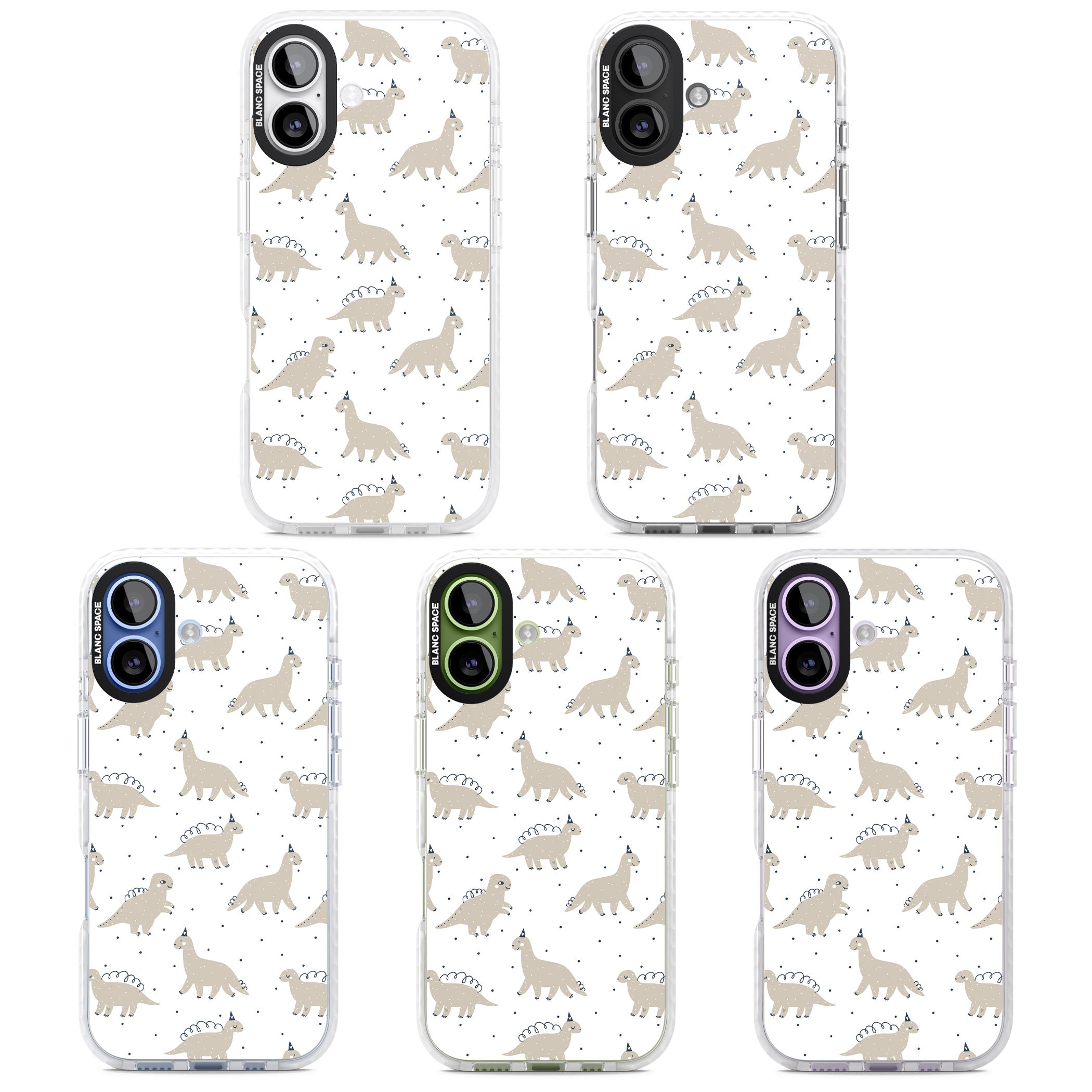 Party Dino Pattern iPhone 17 Impact Clear Phone Case APT Impact Protection