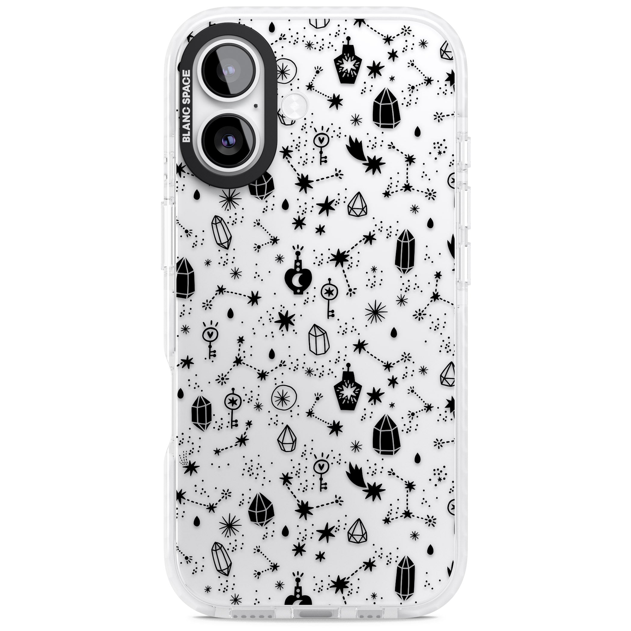 Black Cosmic Crystal iPhone 17 Impact Clear Phone Case