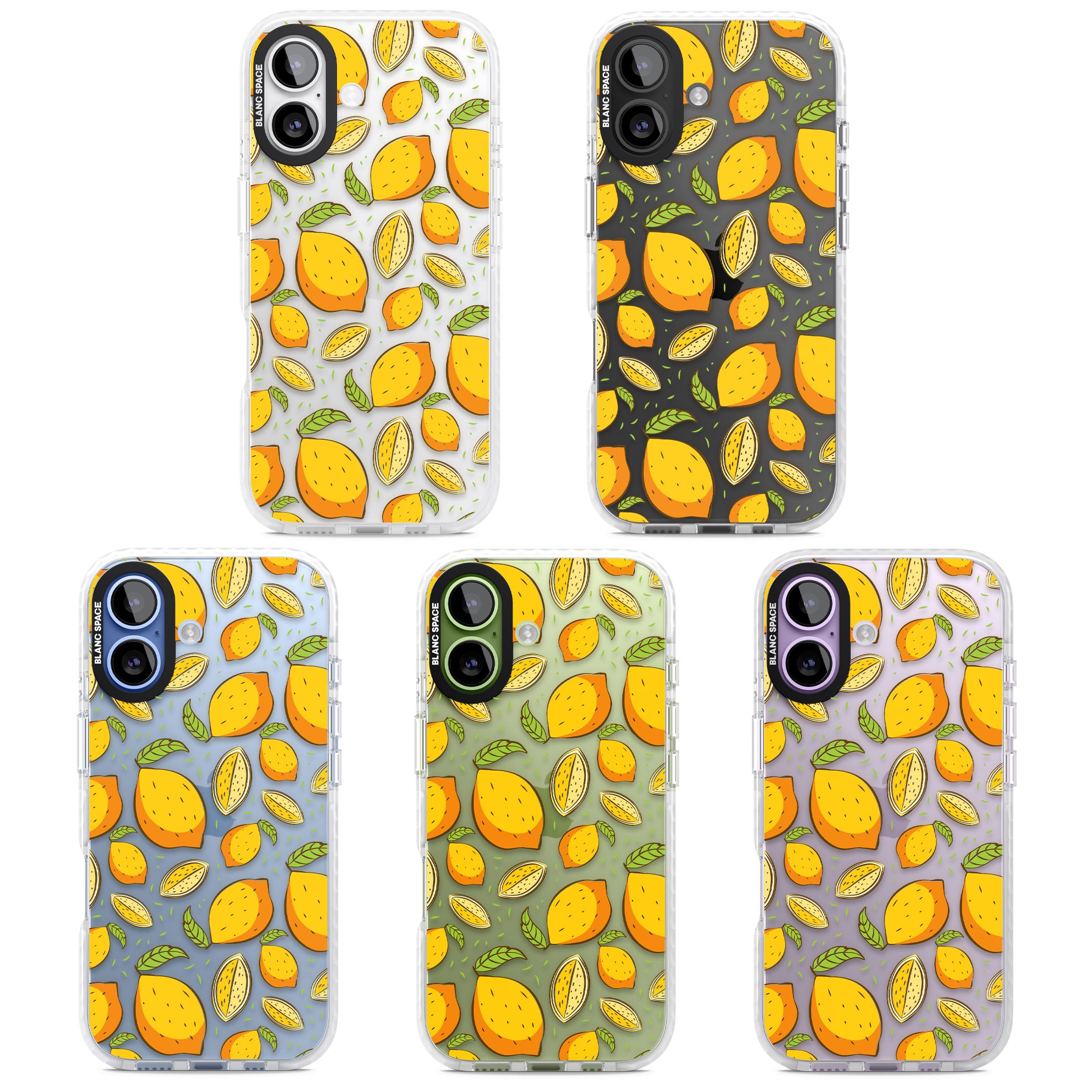 Lemon Pattern iPhone 17 Impact Clear Phone Case APT Impact Protection