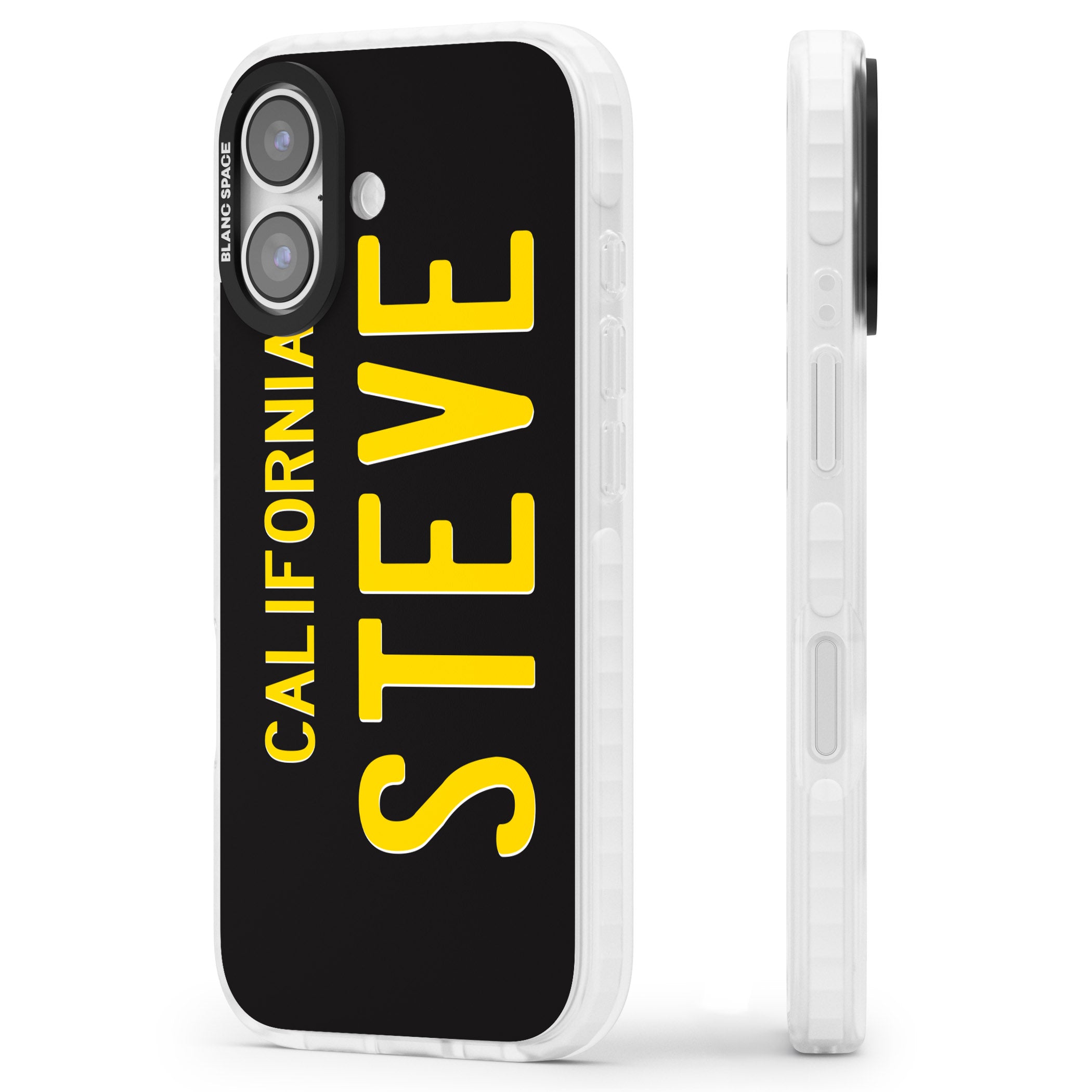 Personalised Vintage California License Plate iPhone 17 Impact Clear Phone Case Side Profile
