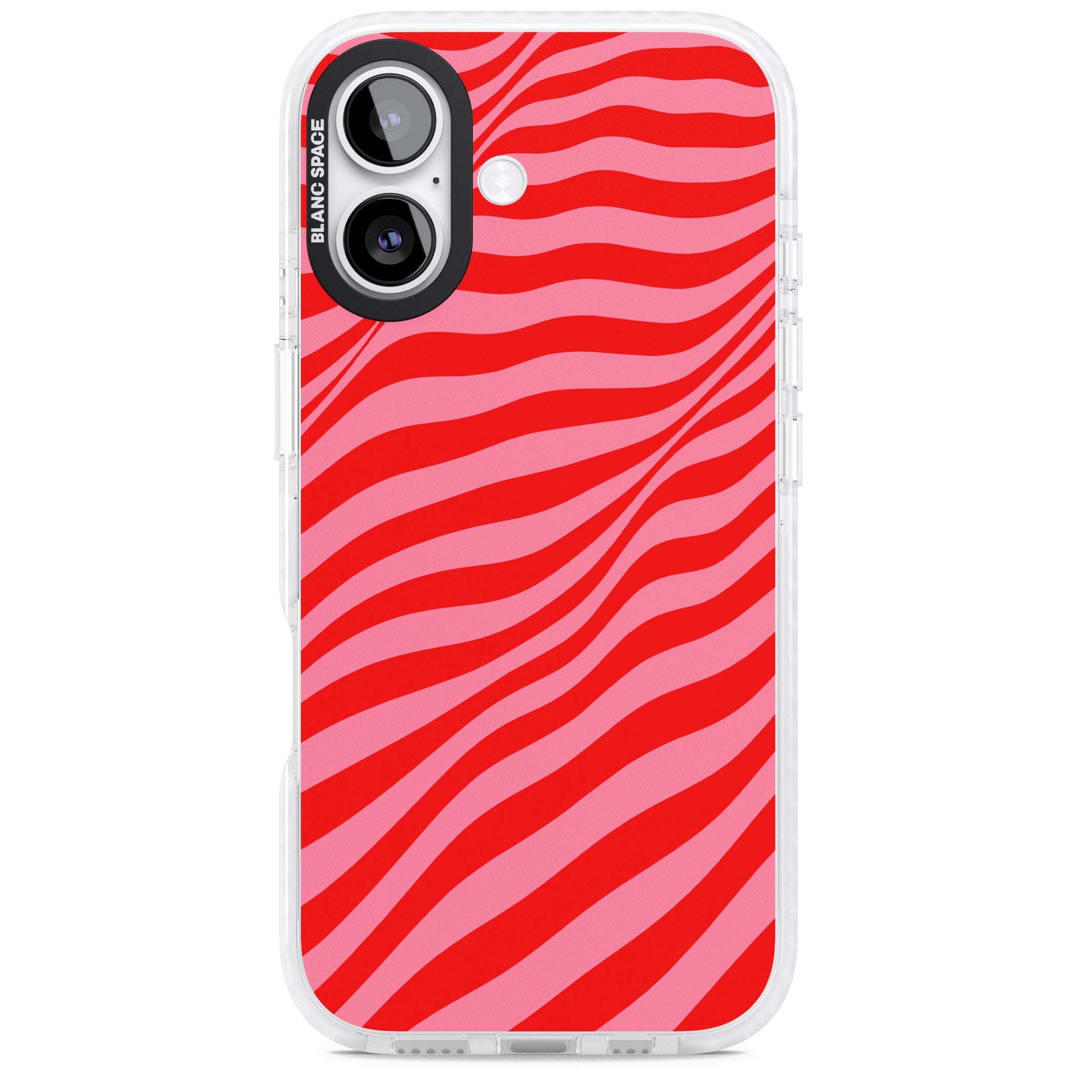 Pink & Red Distorted Line iPhone 17 Impact Clear Phone Case