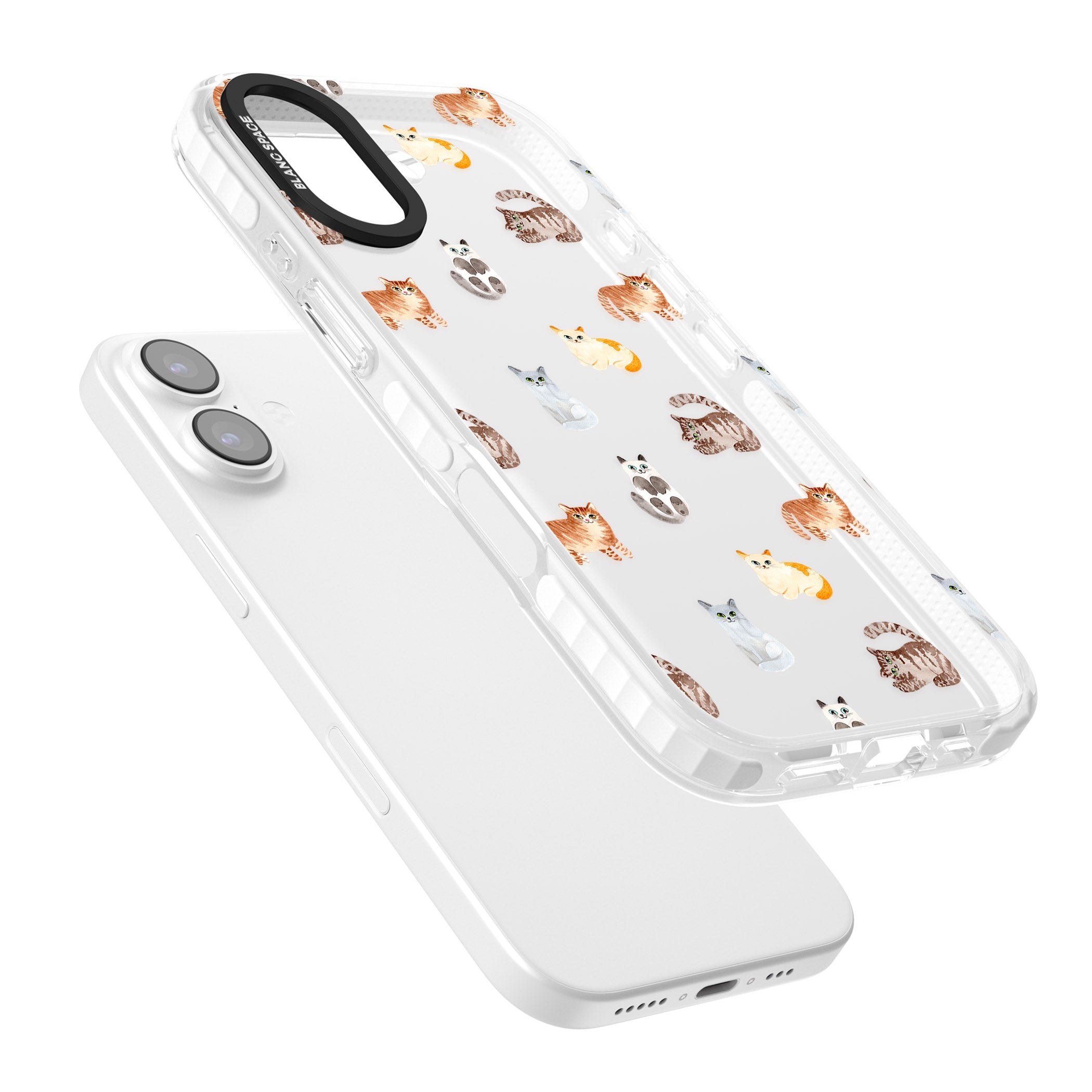 Cute Cat Pattern Classic iPhone 17 Impact Clear Phone Case Colours