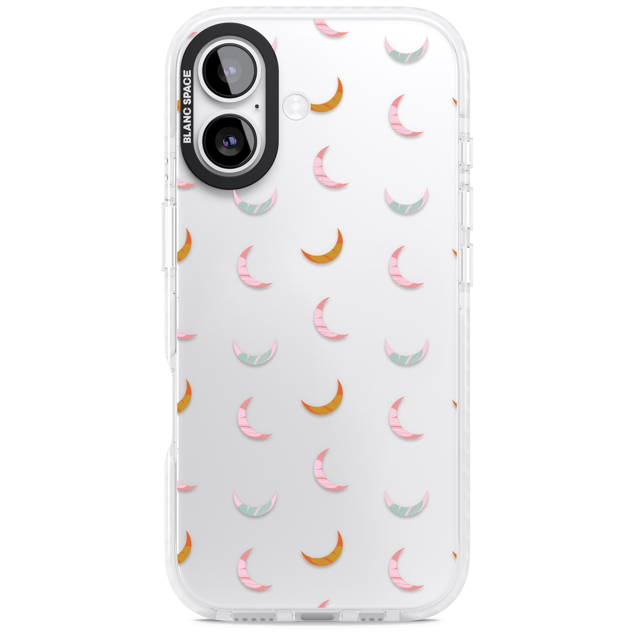 Colourful Crescent Moons iPhone 17 Impact Clear Phone Case