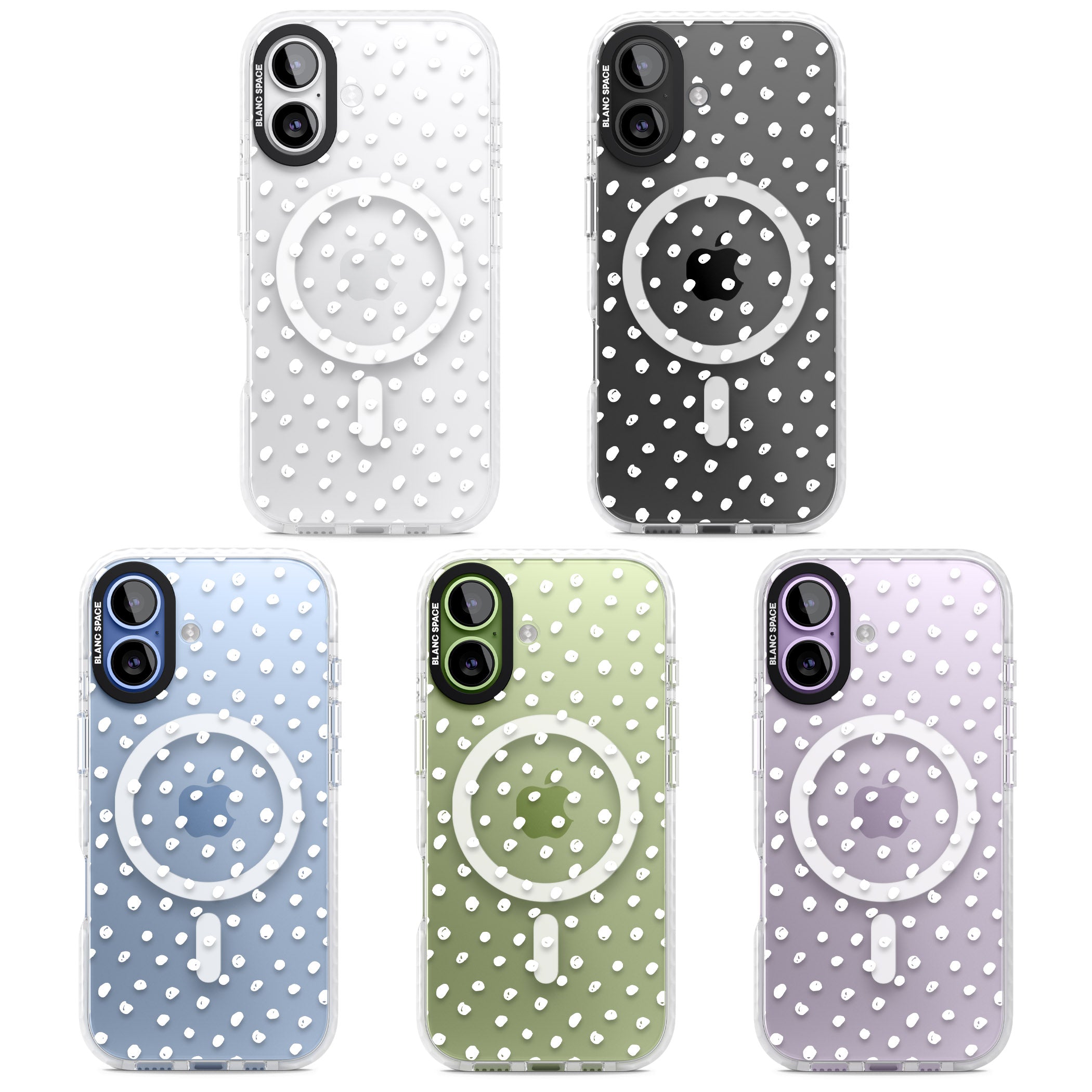 Messy White Dot Pattern iPhone 17 Impact Pro Clear Phone Case APT Impact Protection
