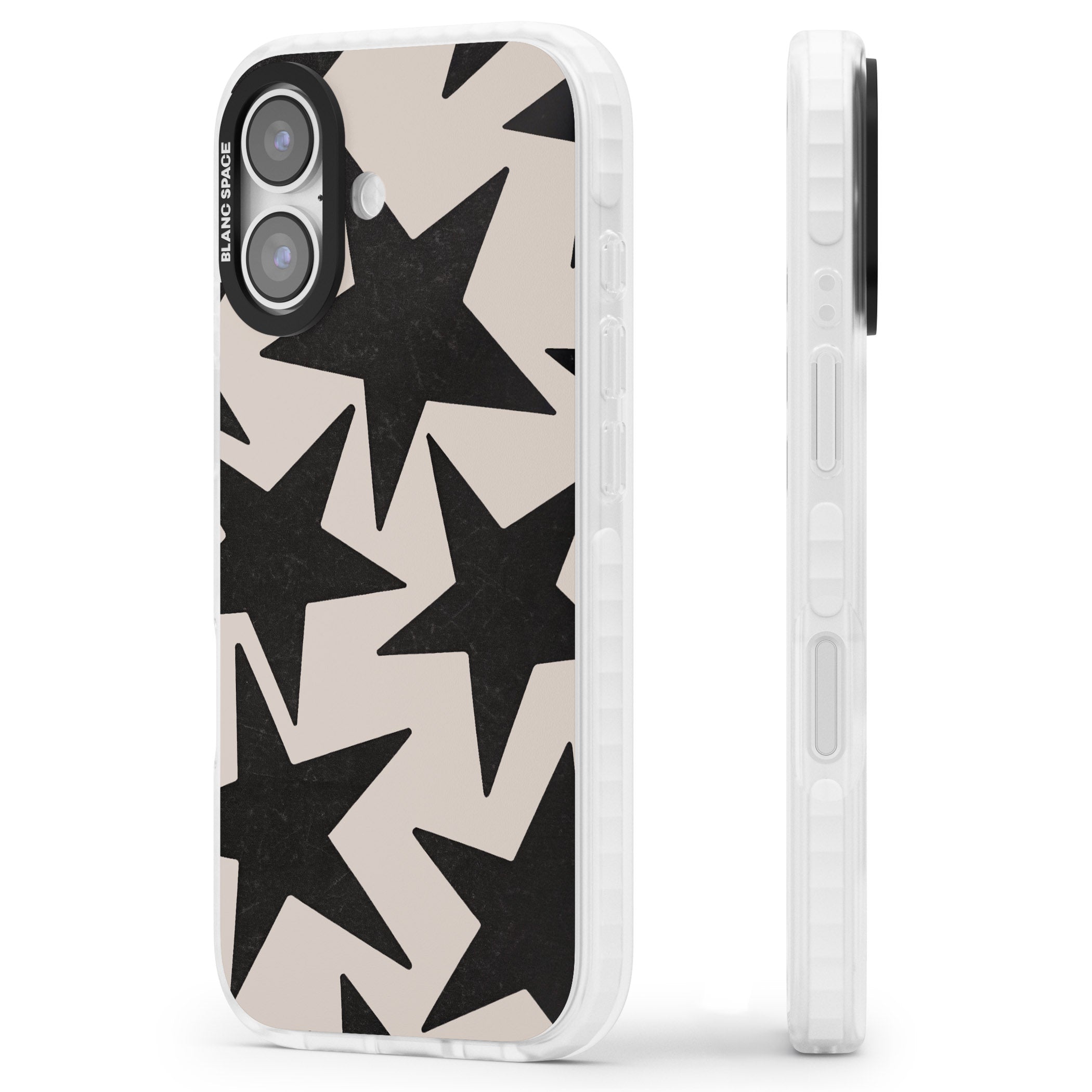 Black Superstars iPhone 17 Impact Pro Clear Phone Case Side Profile