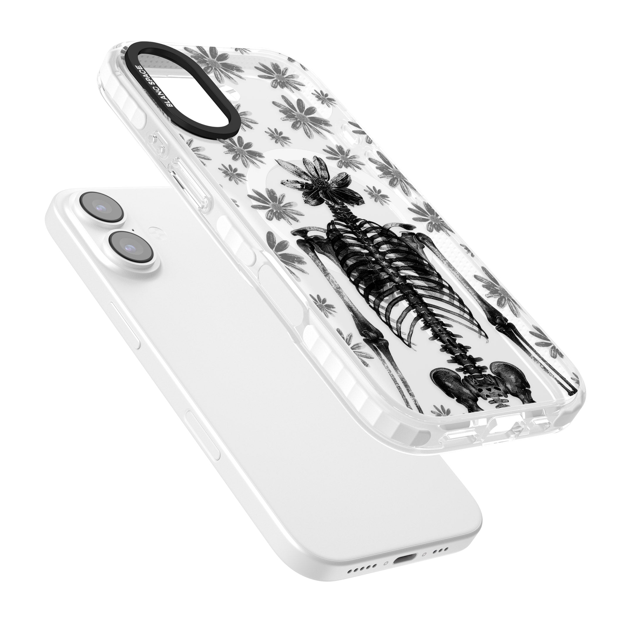Skeleton Flower iPhone 17 Impact Pro Clear Phone Case Colours