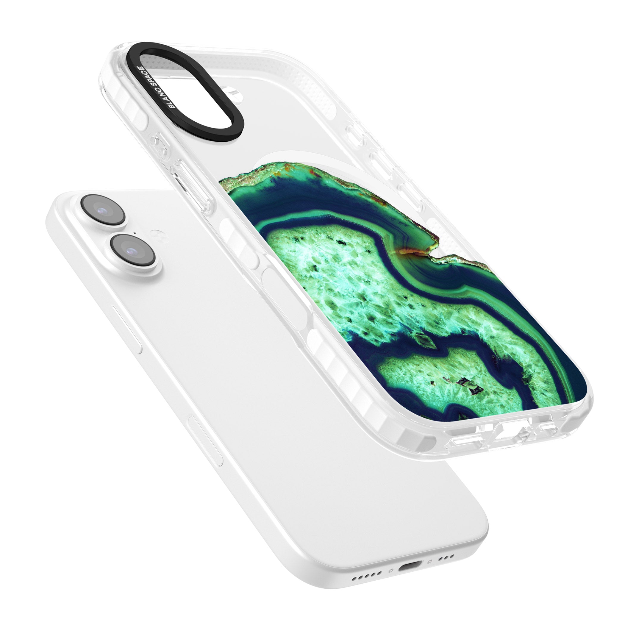 Emerald Agate Slice iPhone 17 Impact Pro Clear Phone Case Colours