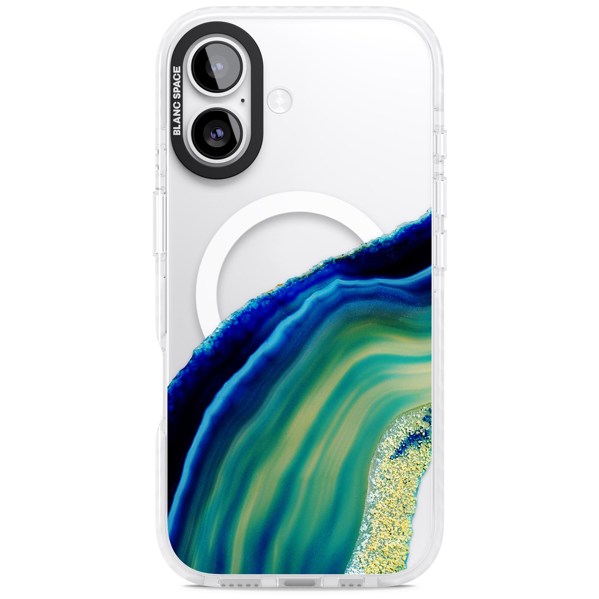 Green & Blue Emerald Geode iPhone 17 Impact Pro Clear Phone Case