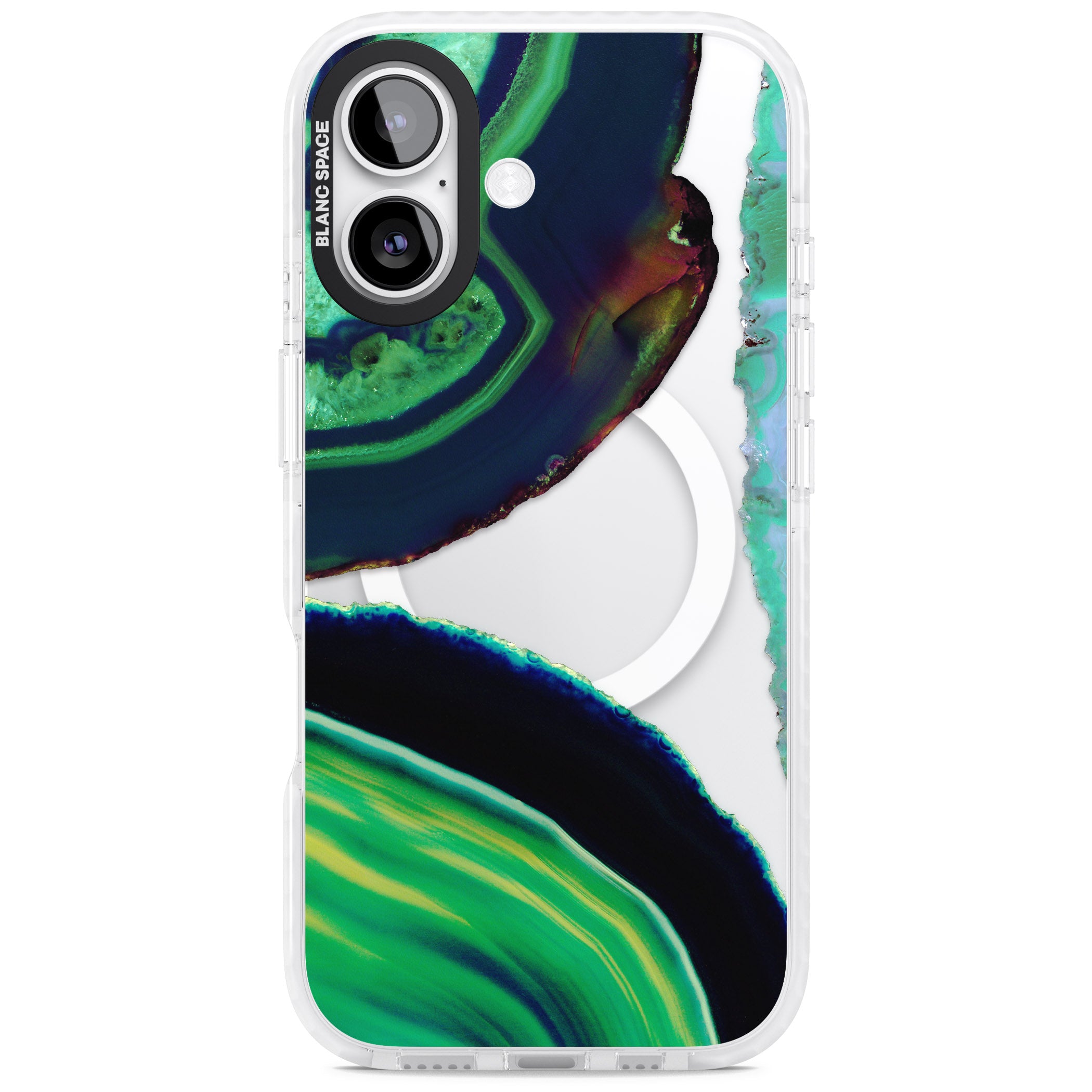 Green Geode Glow iPhone 17 Impact Pro Clear Phone Case