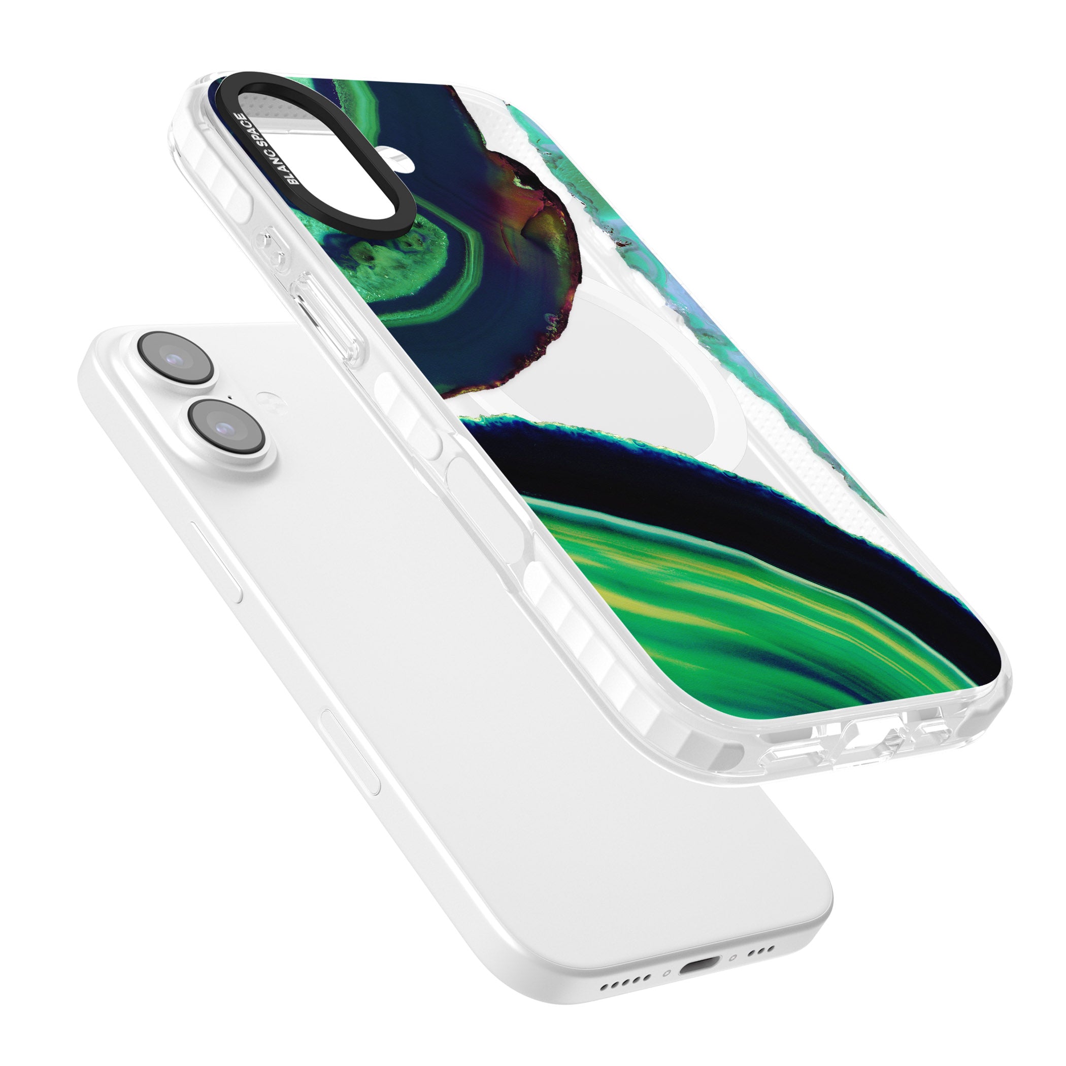 Green Geode Glow iPhone 17 Impact Pro Clear Phone Case Colours