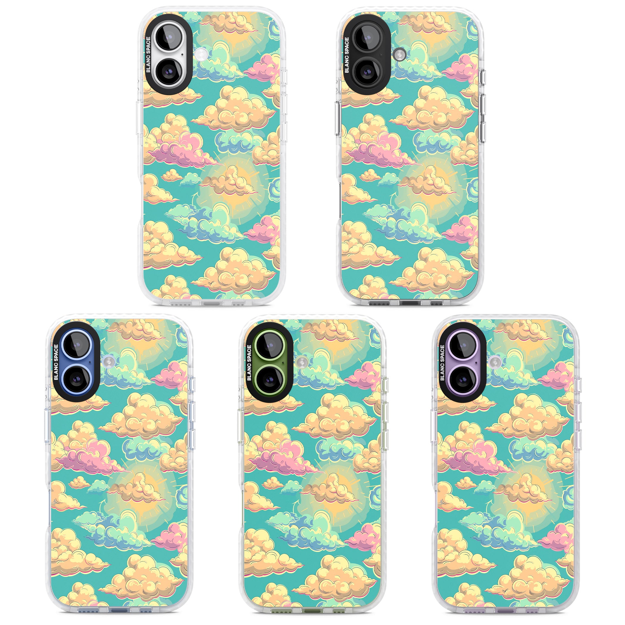 Pastel Clouds iPhone 17 Impact Pro Clear Phone Case APT Impact Protection
