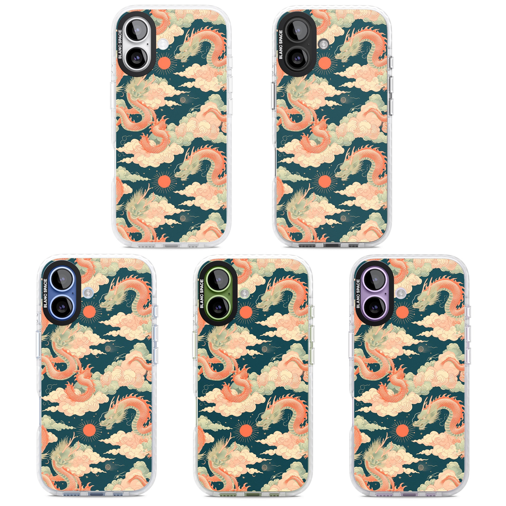 Chinese Dragons Clouds iPhone 17 Impact Pro Clear Phone Case APT Impact Protection