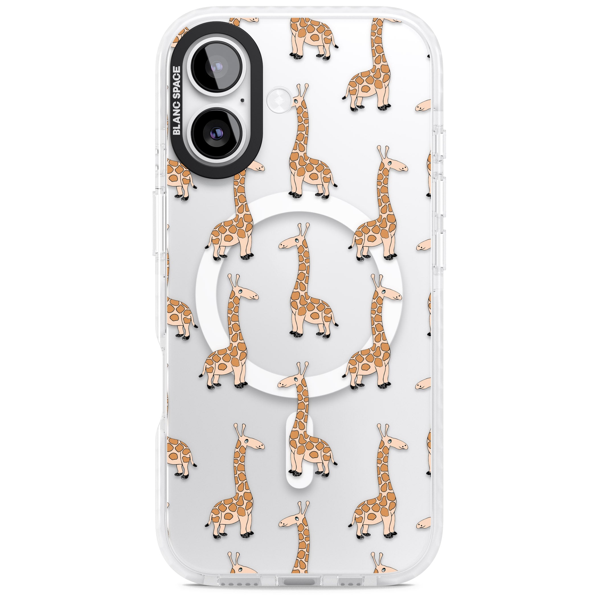 Cute Giraffe Pattern Clear iPhone 17 Impact Pro Clear Phone Case