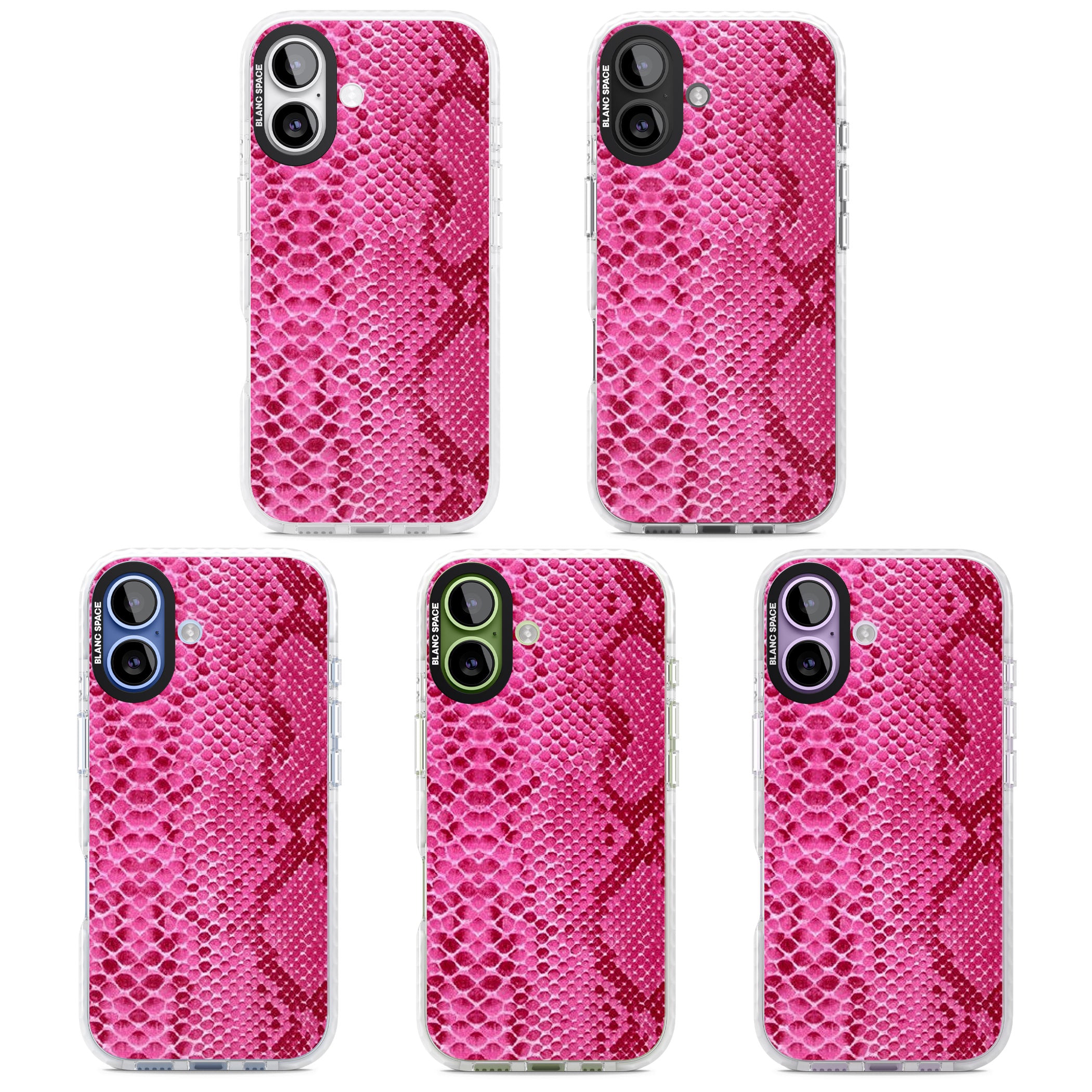 Pink Snakeskin iPhone 17 Impact Pro Clear Phone Case APT Impact Protection
