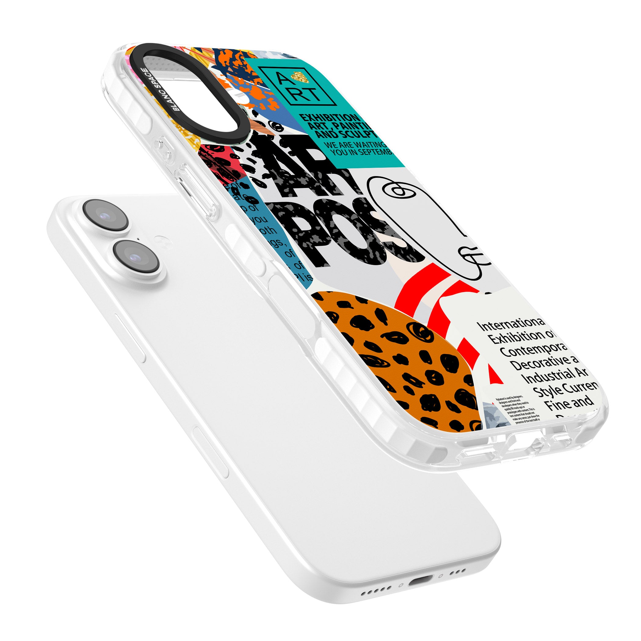 Abstract Art Poster iPhone 17 Impact Pro Clear Phone Case Colours