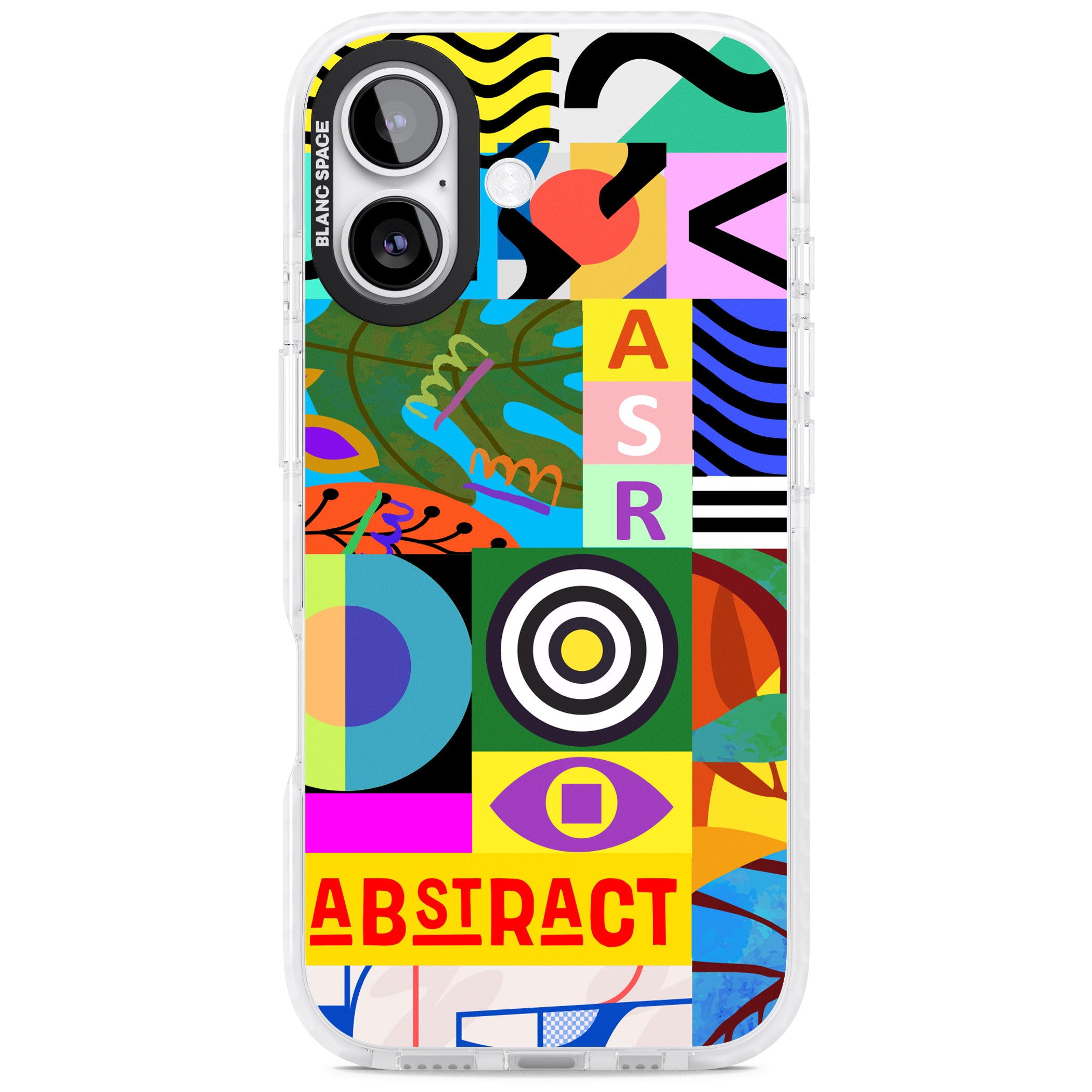 Abstract Pattern Patchwork iPhone 17 Impact Pro Clear Phone Case