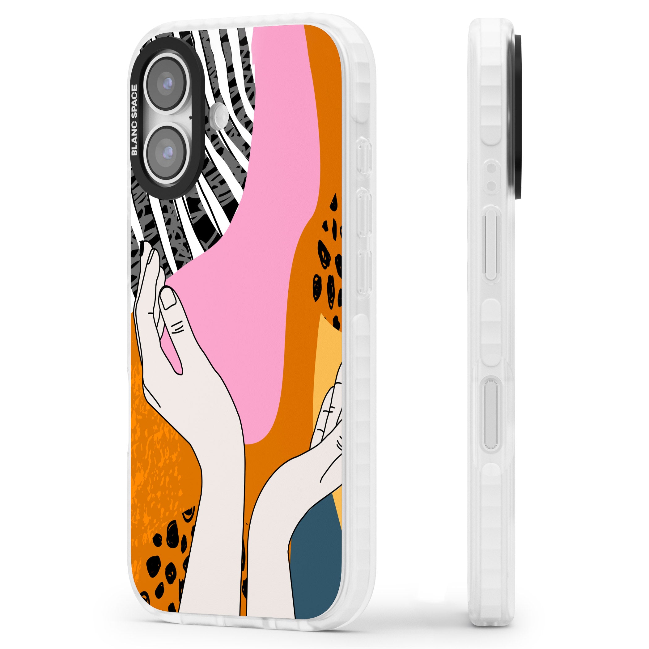 Abstract Vibes iPhone 17 Impact Pro Clear Phone Case Side Profile