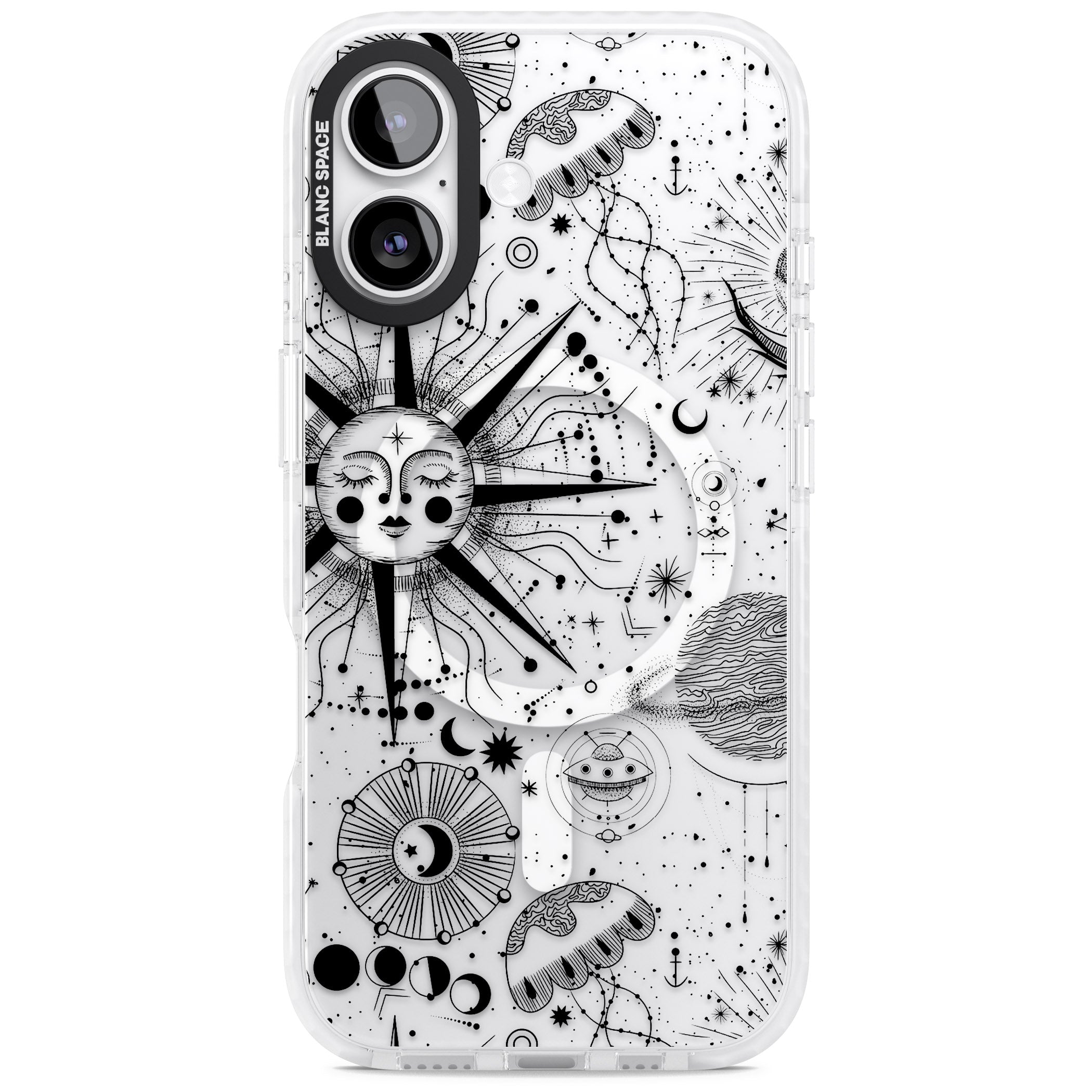 Cosmic Sun Zodiac iPhone 17 Impact Pro Clear Phone Case
