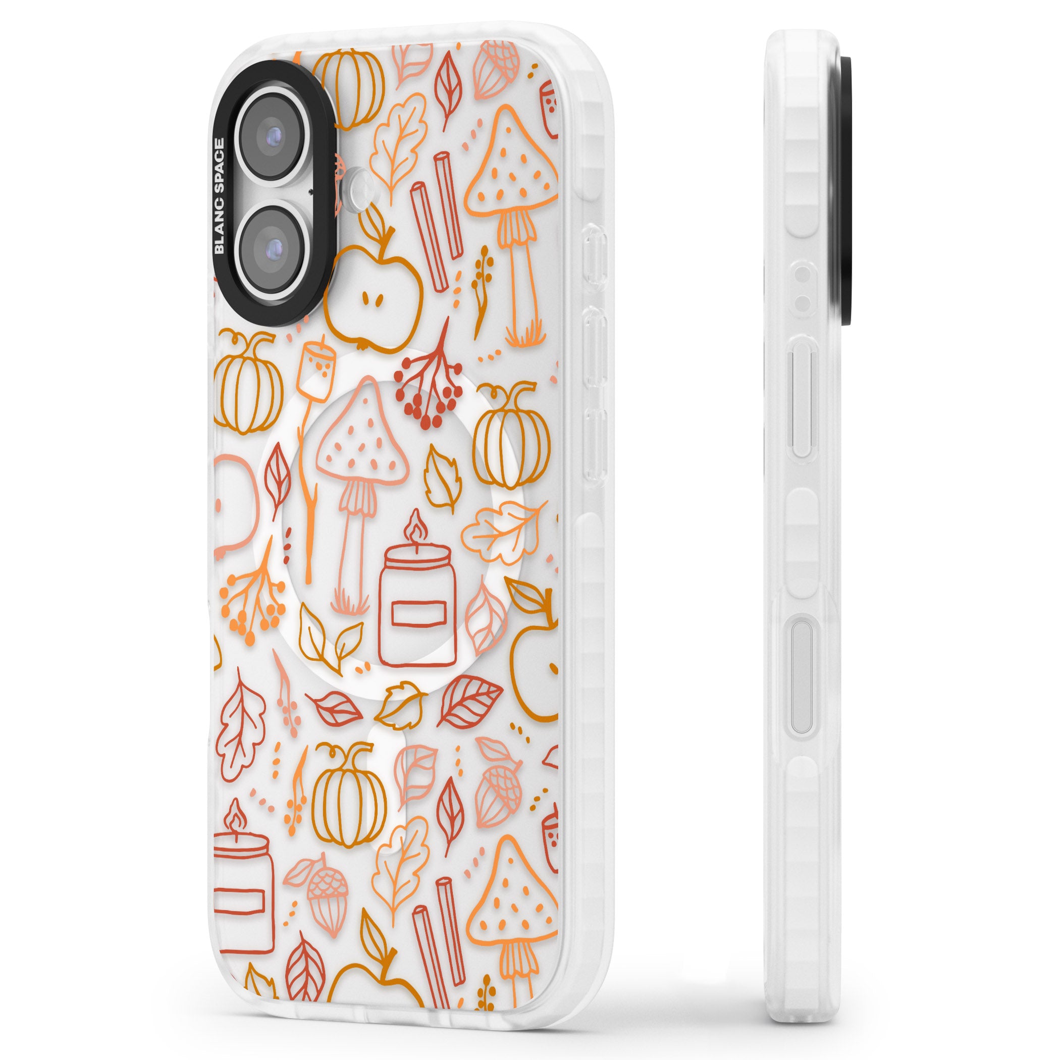 Autumn Line Pattern iPhone 17 Impact Pro Clear Phone Case Side Profile