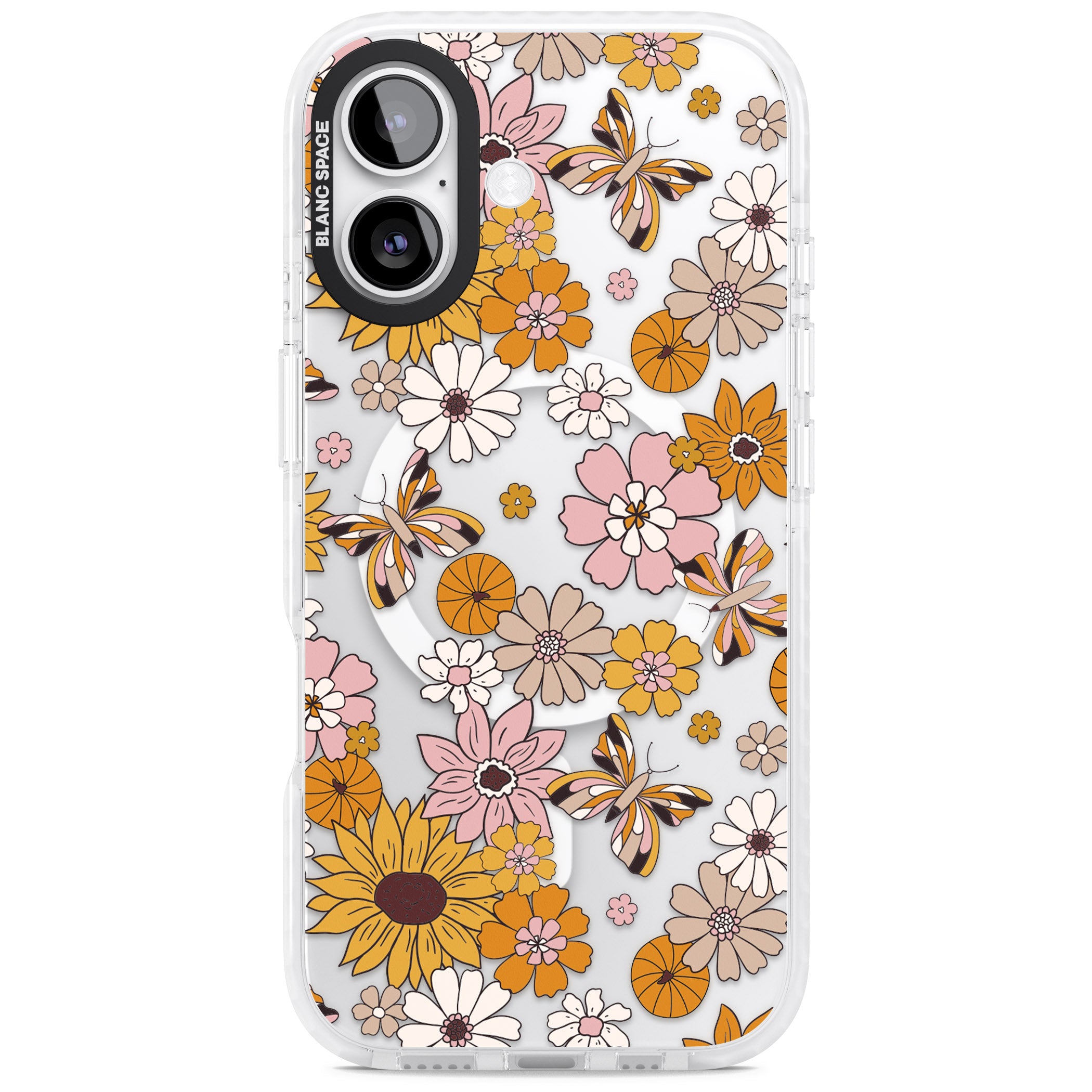 Butterfly Bloom Autumn Floral iPhone 17 Impact Pro Clear Phone Case