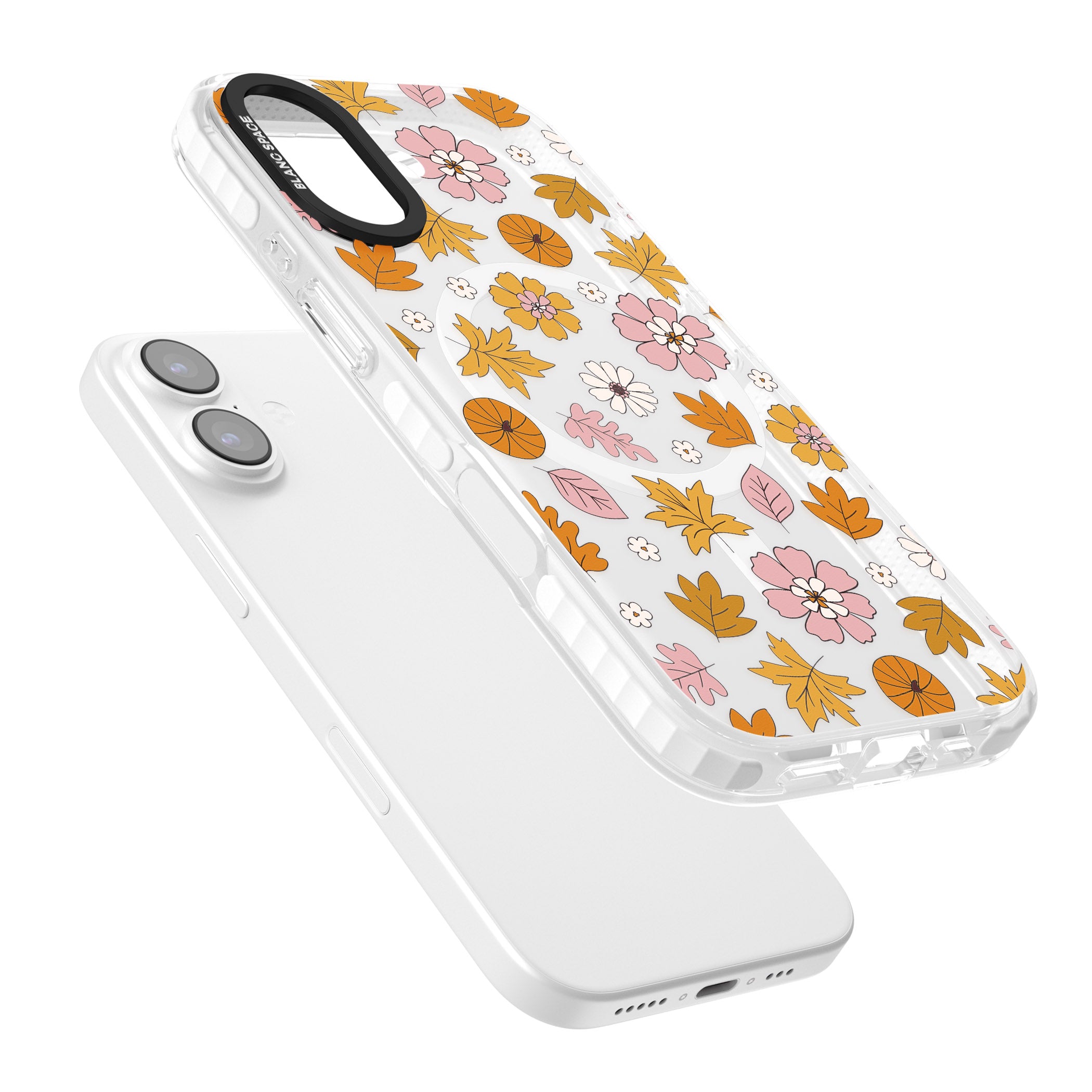 Autumn Leaves And Flowers iPhone 17 Impact Pro Clear Phone Case Colours
